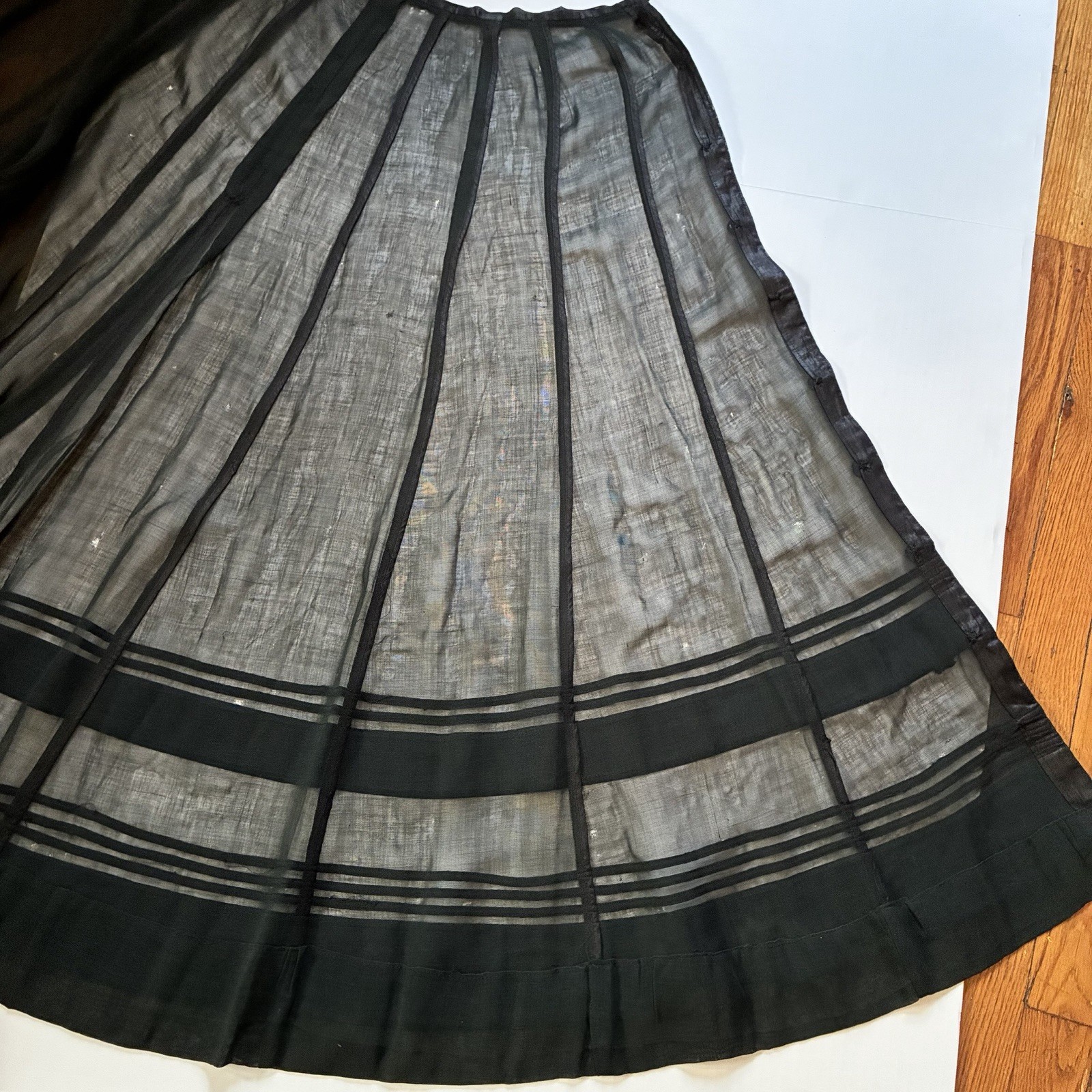 Antique Victorian Mourning Over Skirt Petticoat Overlay For Template