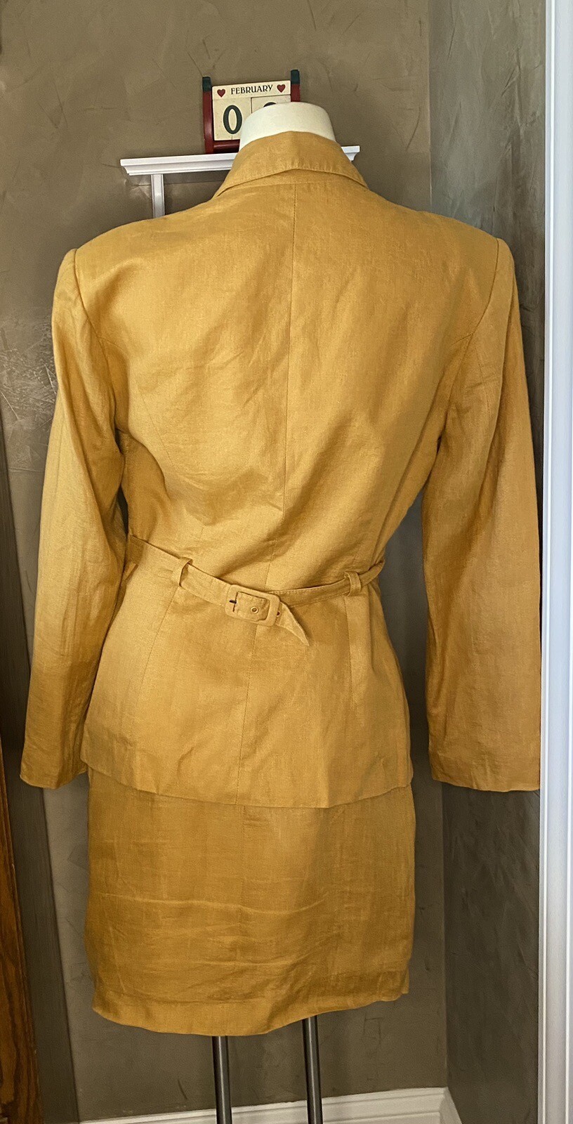 Vintage Nina K Linen Two Piece Skirt Suit Label Size 8 See Measurements