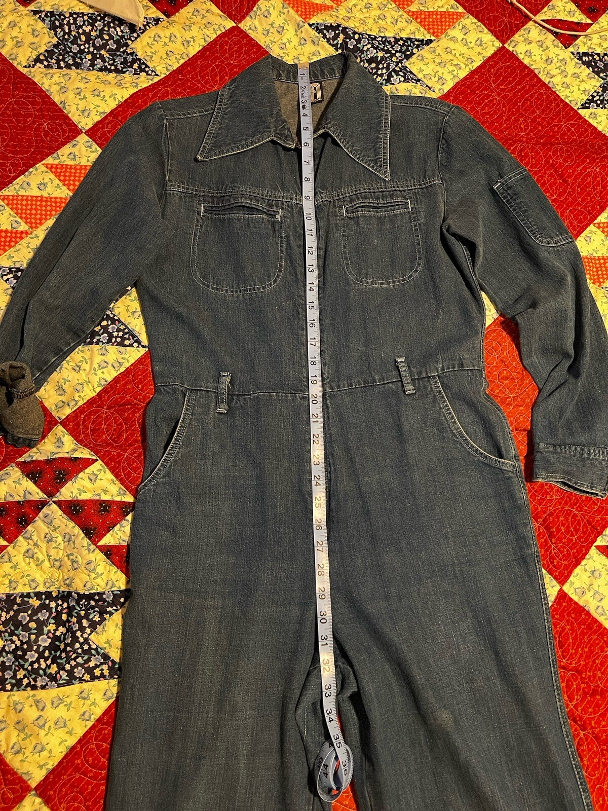 Vintage Mushroom brand Denim Jumpsuit Women’s M or L Boiler Suit One piece