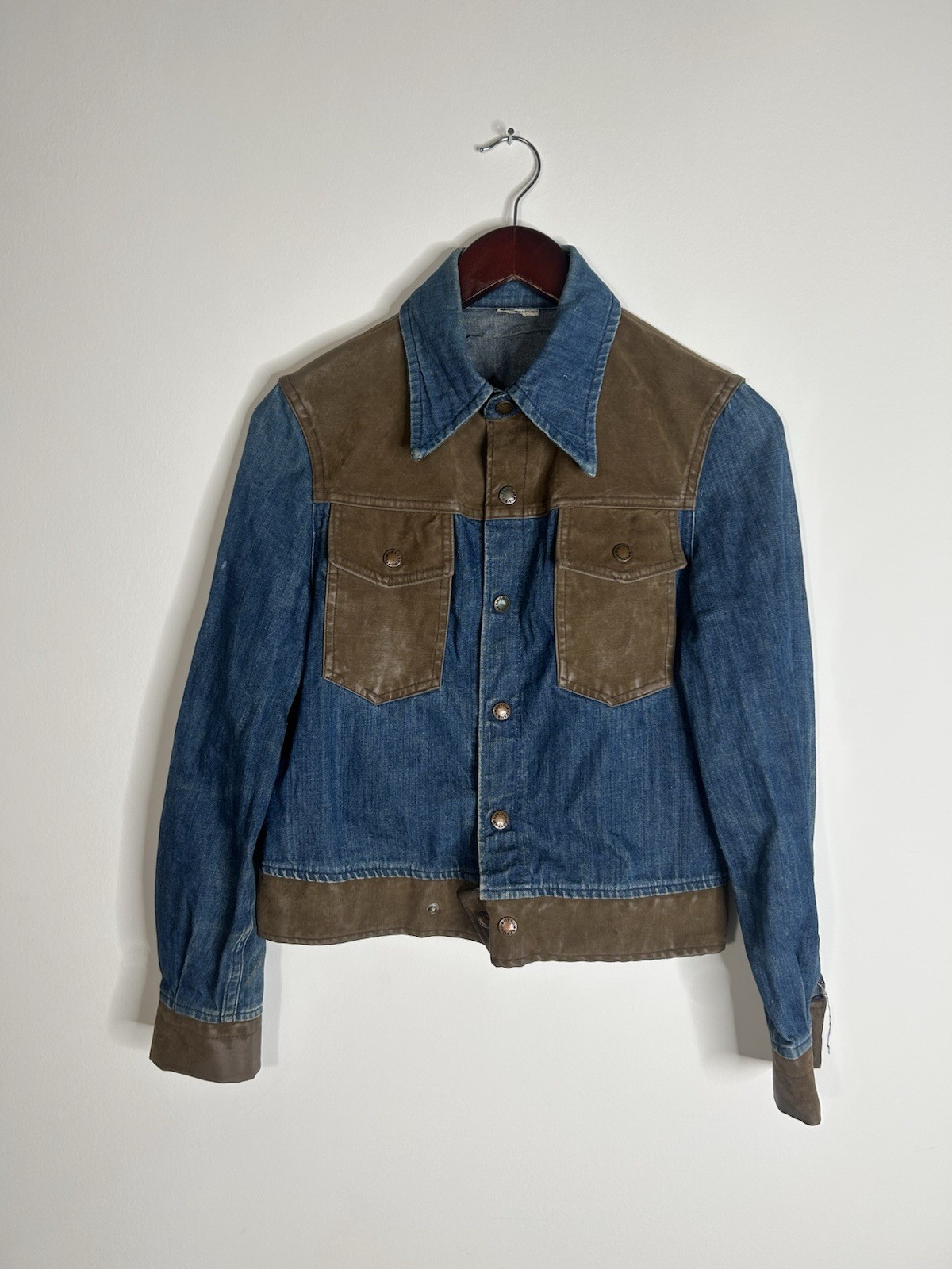 Vintage 1970s Denim Jacket Women’s Blue Snap Up Everyday Jean Western