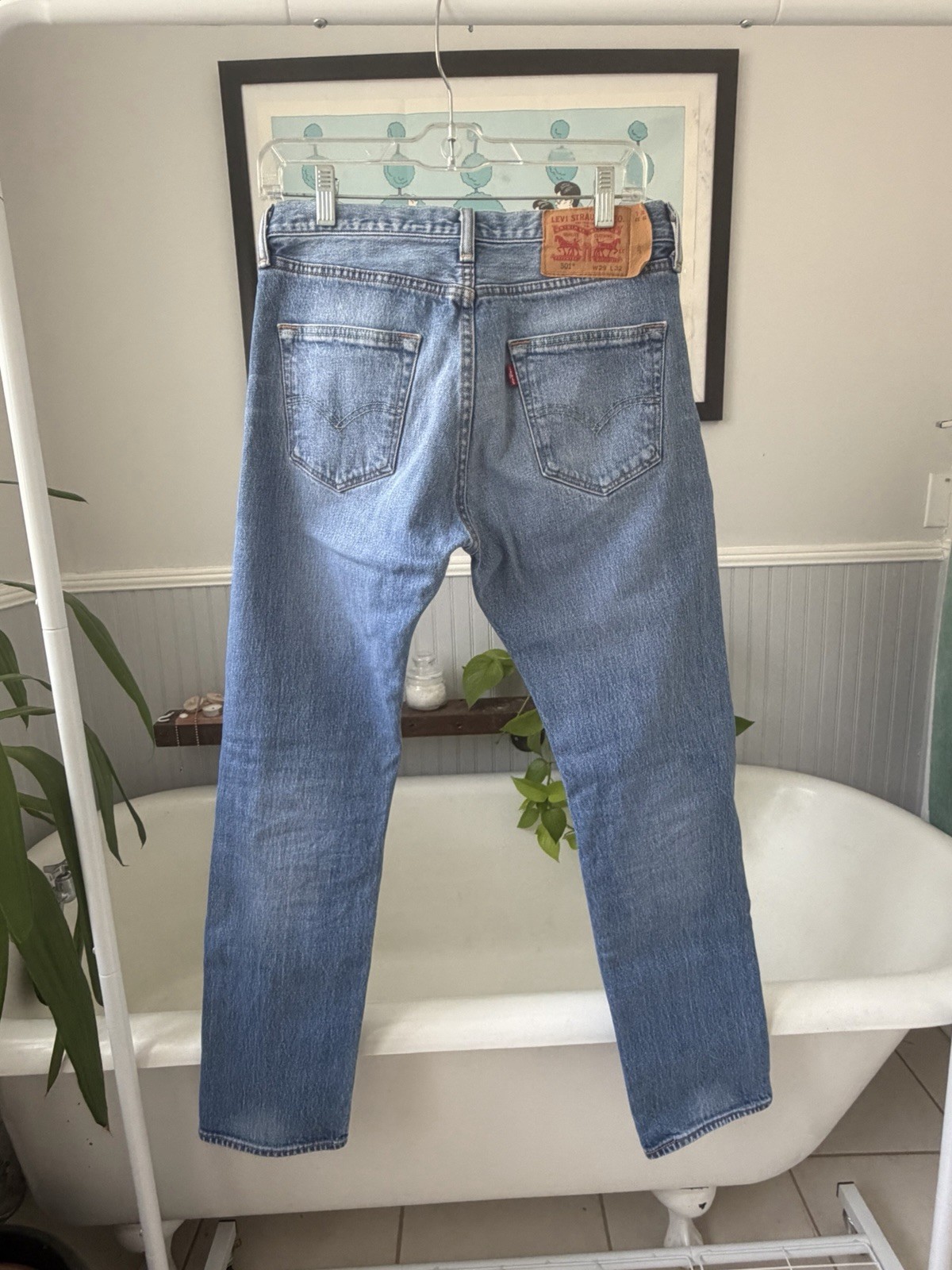 Vintage 501 Levis Denim Jeans Perfect Fade Button Fly