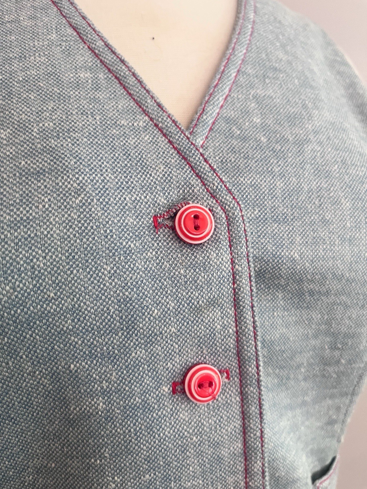 1970s Vintage Douglas Marc Two piece set button down matching vest
