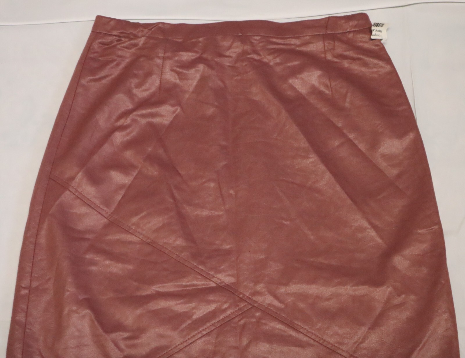 Vintage 1980s PIERRE LAMONTE old pink faux leather skirt 32W x 30L (USA) NWT