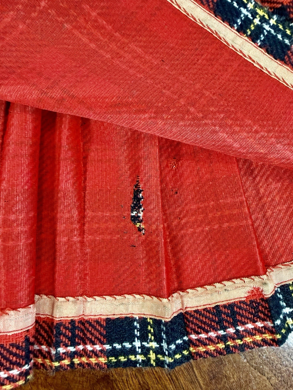 Vintage 1970s Girl’s Girltown Red & Black Plaid Wool Skirt/Kilt