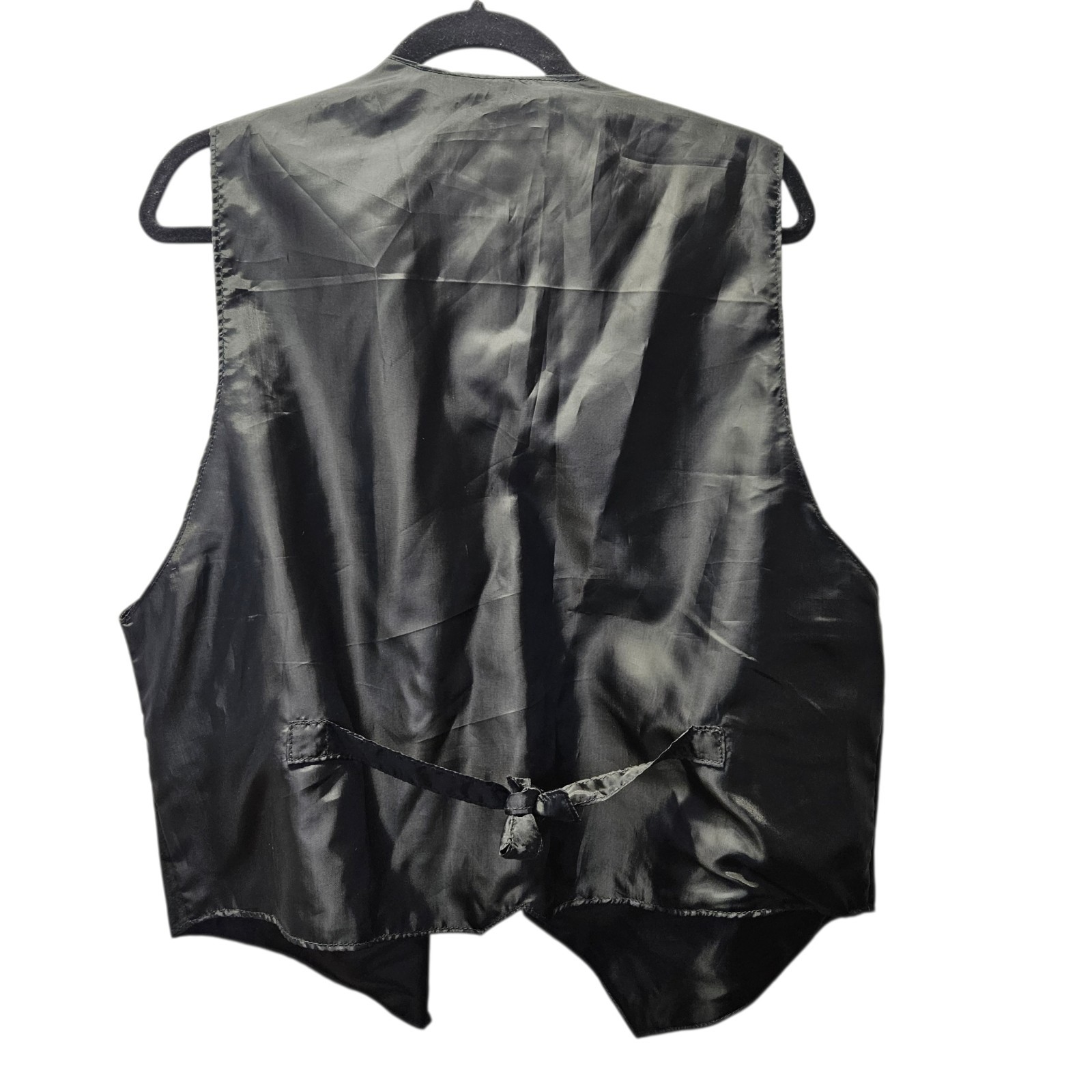 Vintage Learsi Suede Genuine Leather Vest Black Snap Front 2XL Unisex Bohemian