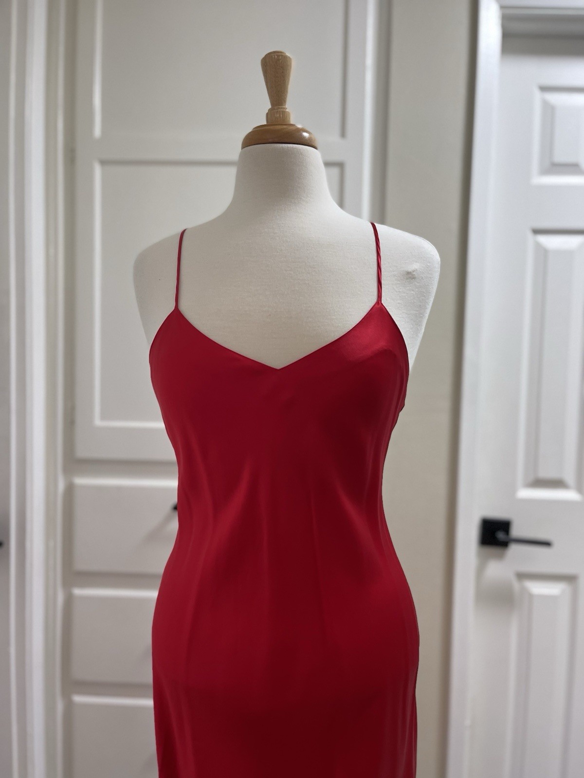 Vintage 80s Victoria’s Secret Gold Label Silk Slip Dress Size Medium Red Chemise
