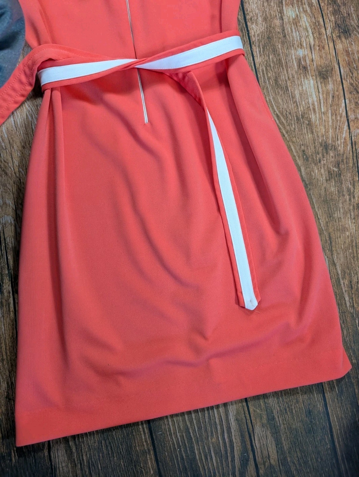 Vintage 1960s MPC Fashions Waitress Dress Orange White Striped Belted Women’s