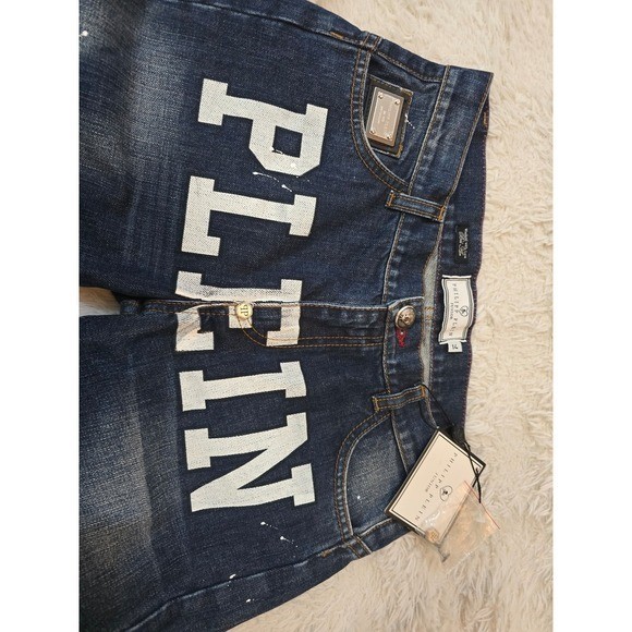 NWT Philipp Plein Junior „Bel Air” Paint Splatter Jeans Size 14 Authentic