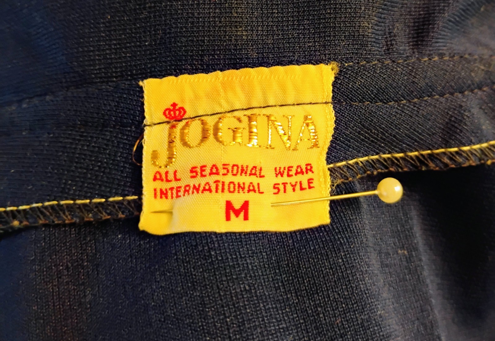 RARE VTG 60’s „Jogina Seasonal Wear” Blue Polyester S/S Top M