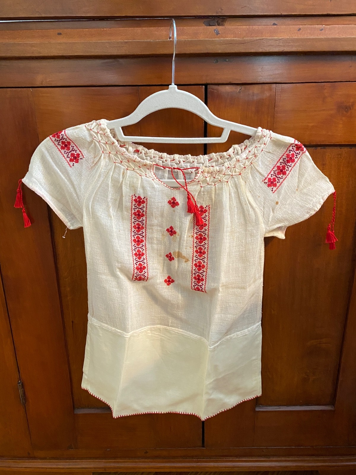 Antique Clothing Lot HANDMADE Peasant Blouses Baby Dress Apron Embroidered
