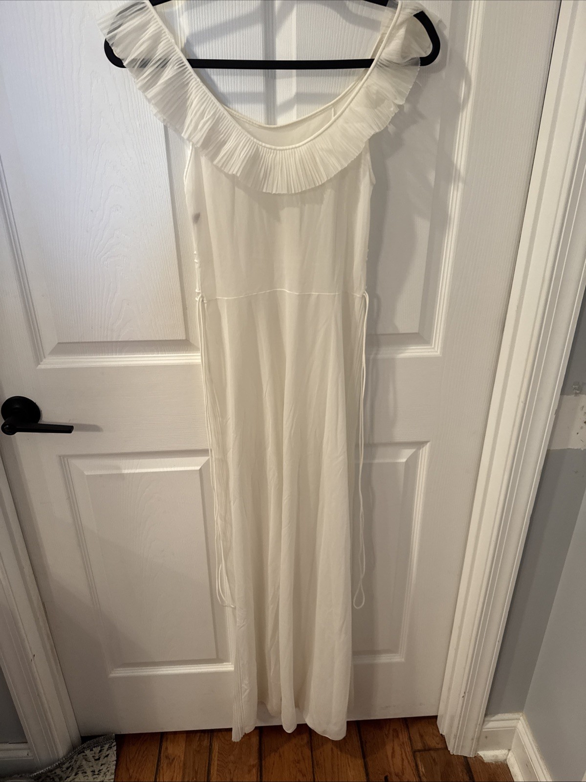 Vintage 50s Luxite by Holeproof Long Cream Nylon Gown Size 32 Made in USA
