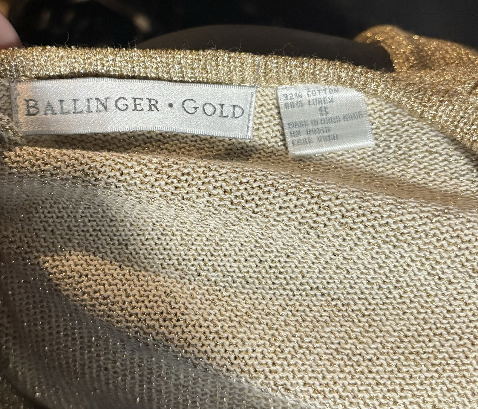 Classy Vintage Ballinger Gold Knit Sweater Dress Size Sm