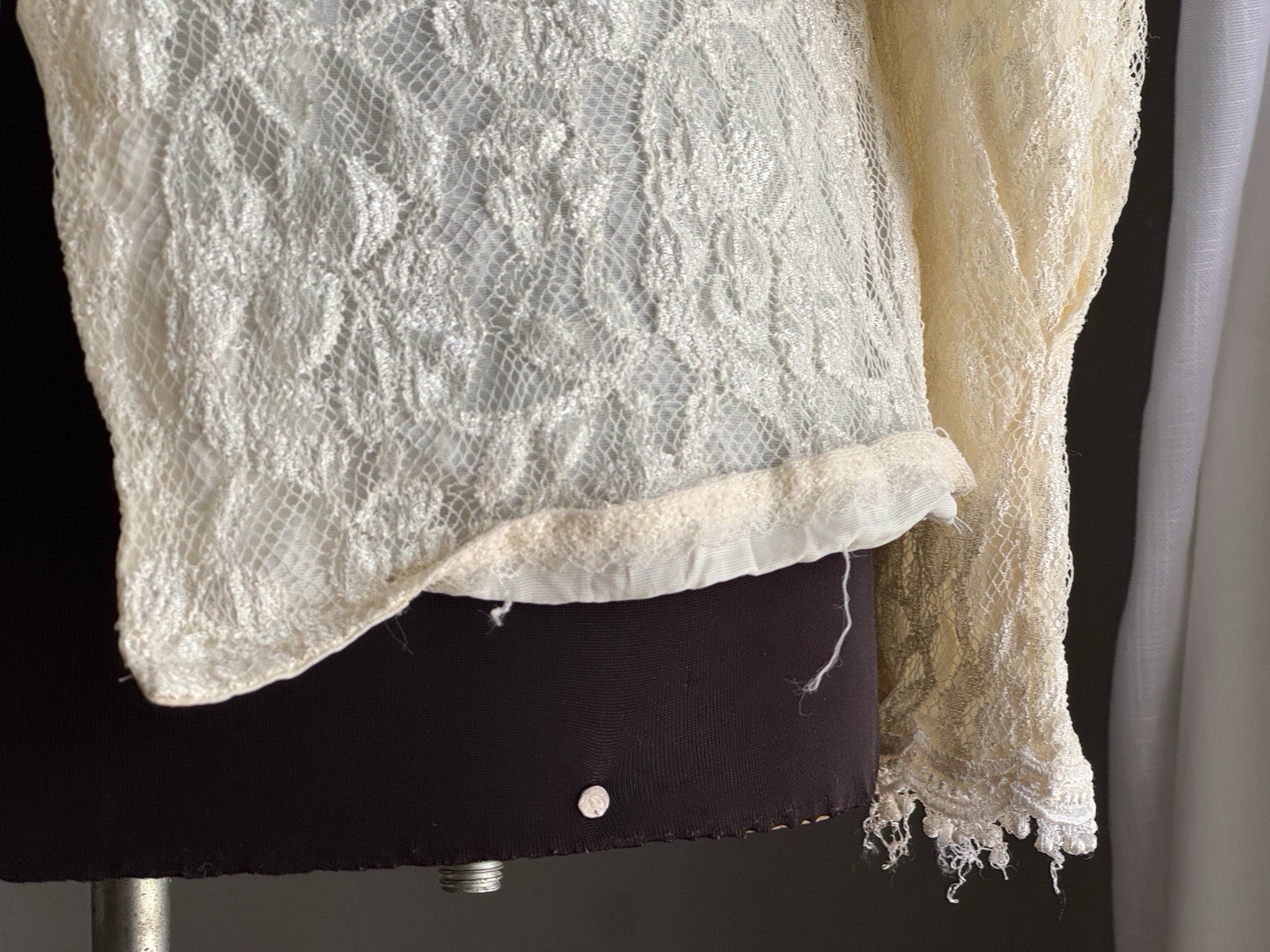 Vintage Gunne Sax Top XS Ivory Lace Victorian Jessica McClintock Romantic 70s