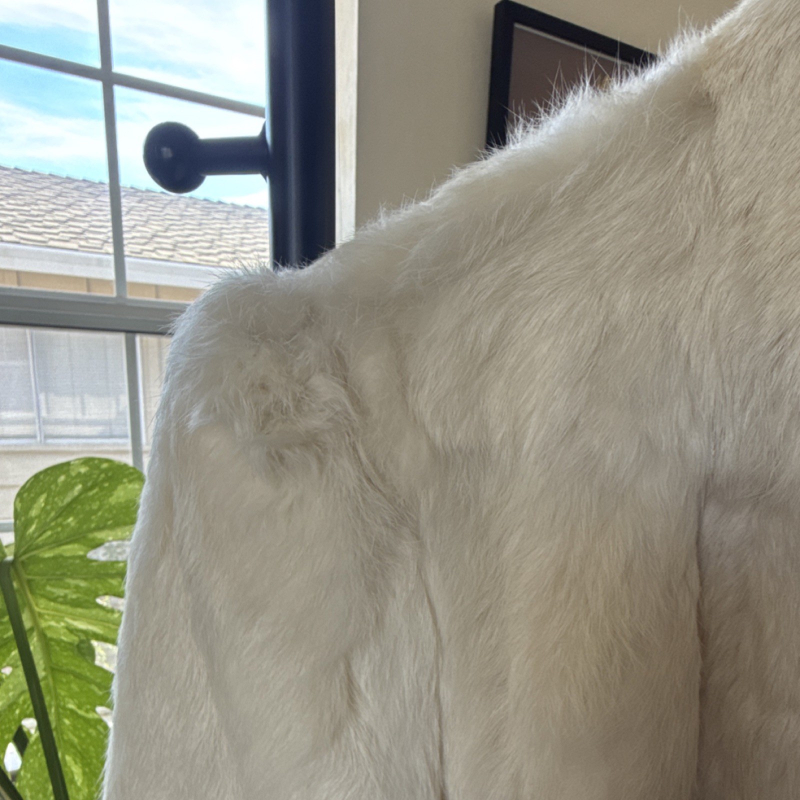 Vintage Ivory Rabbit Fur Women’s Coat with Satin Lining 100% genuine real fur