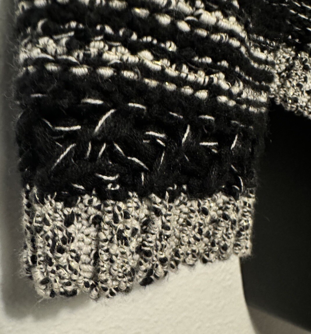Ruby Rd. Cardigan Jacket Open Frade Black White Sz PS