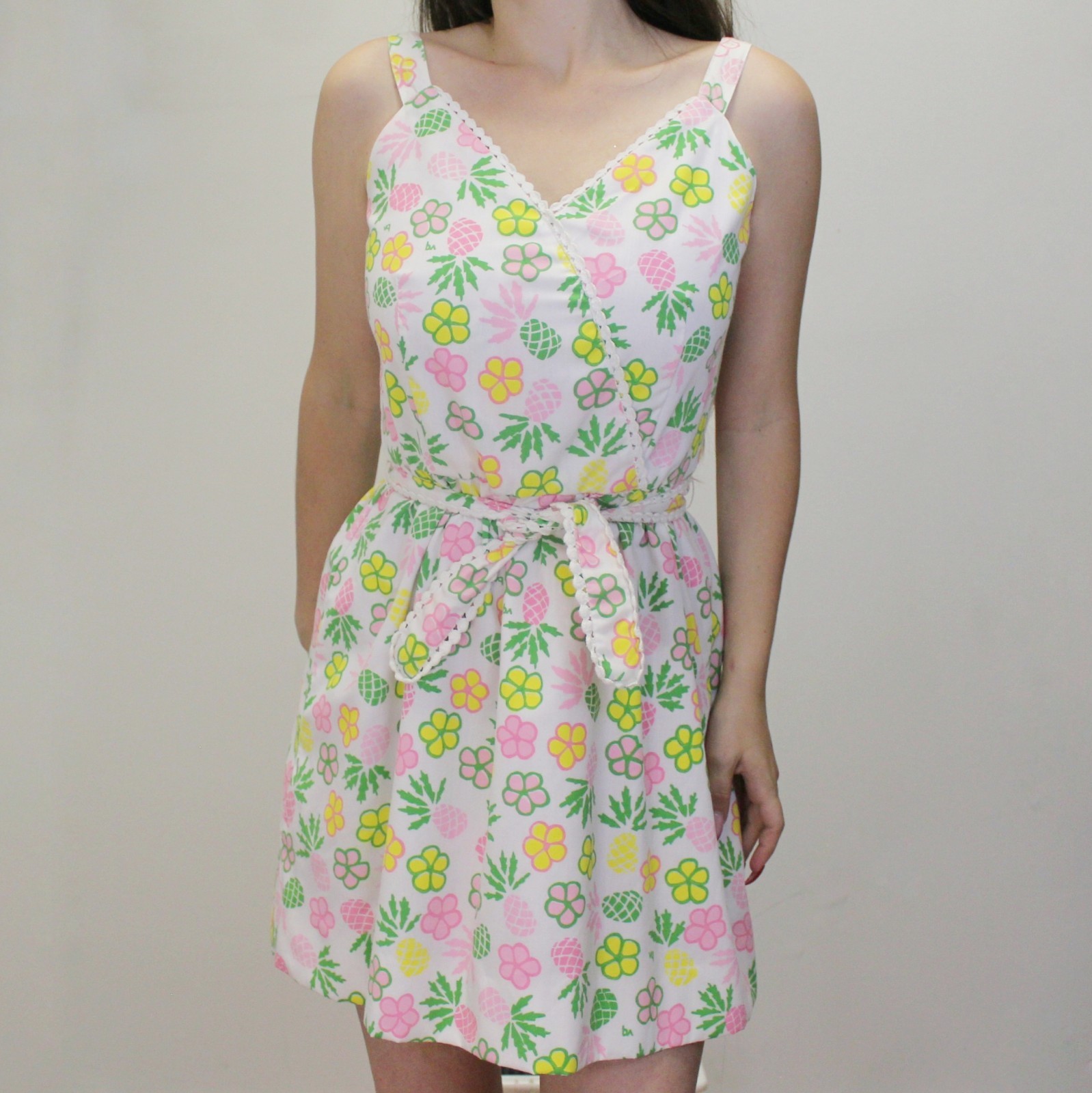 Vintage 60s Funky Floral Patterned Mod Belted Mini Dress by The Vested Gentress