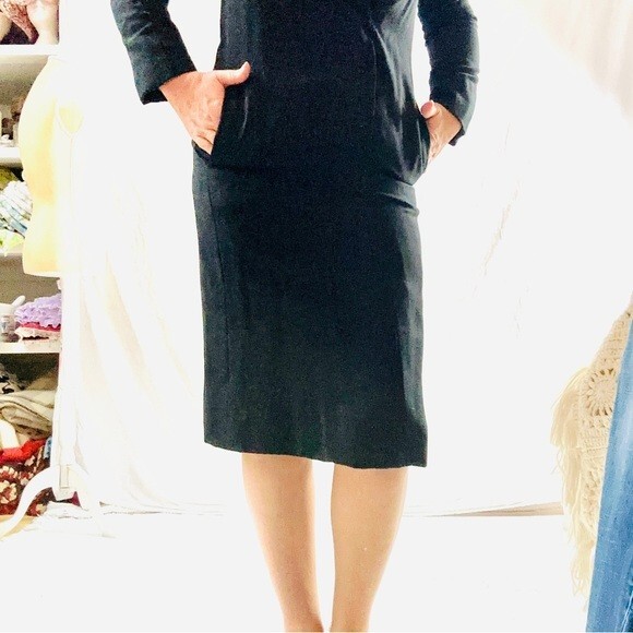 Vintage Pauline Trigere Black Dress Union Made in USA Fits Size 8/10
