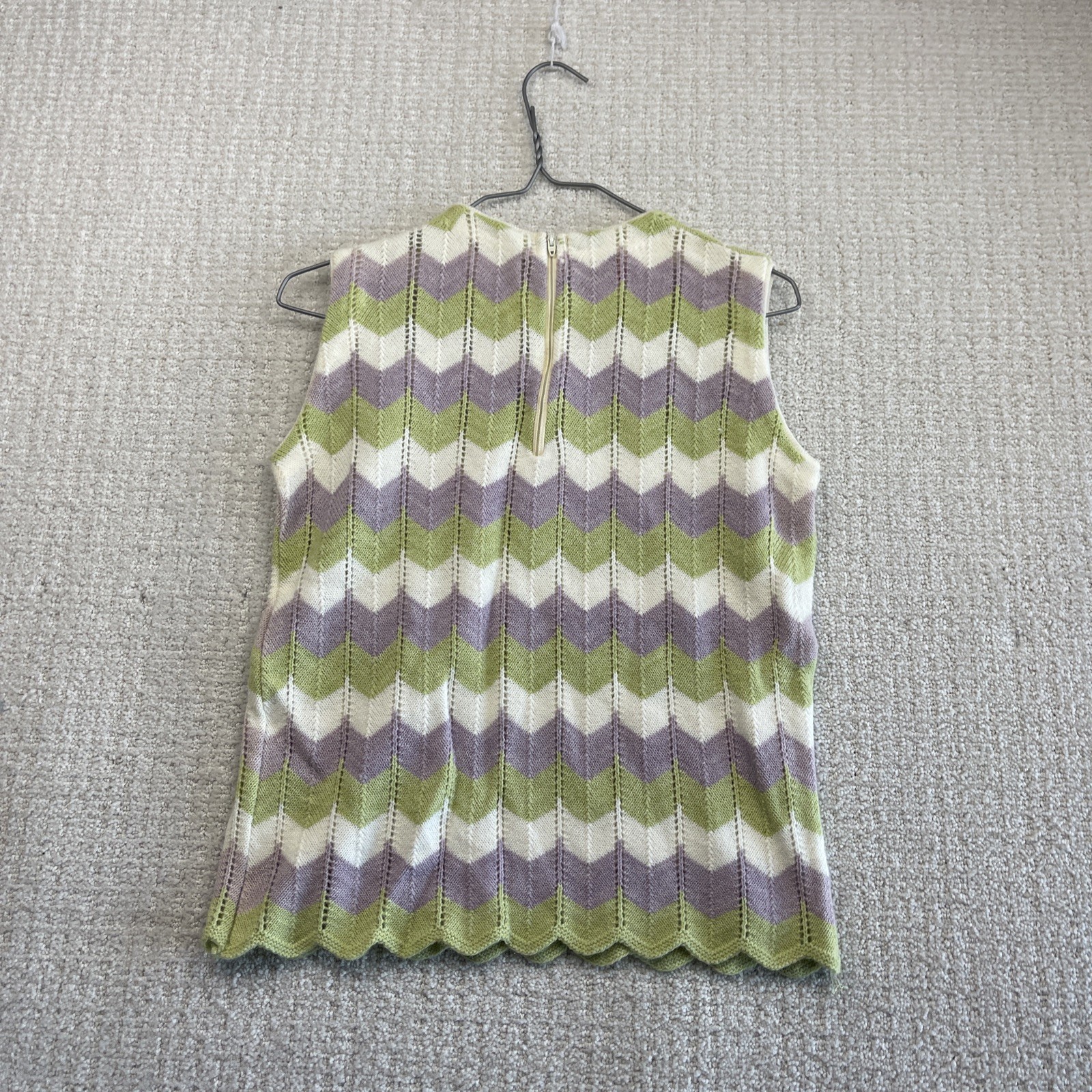 VTG Y2K Carlyle Sleevless Knit Top Multicolored Pastel Retro Revival Wom Read