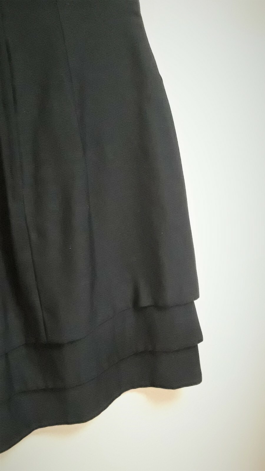 Another Ann Barry Jr True Vintage Black Tailored Dress Tiered Hem + Bow XS