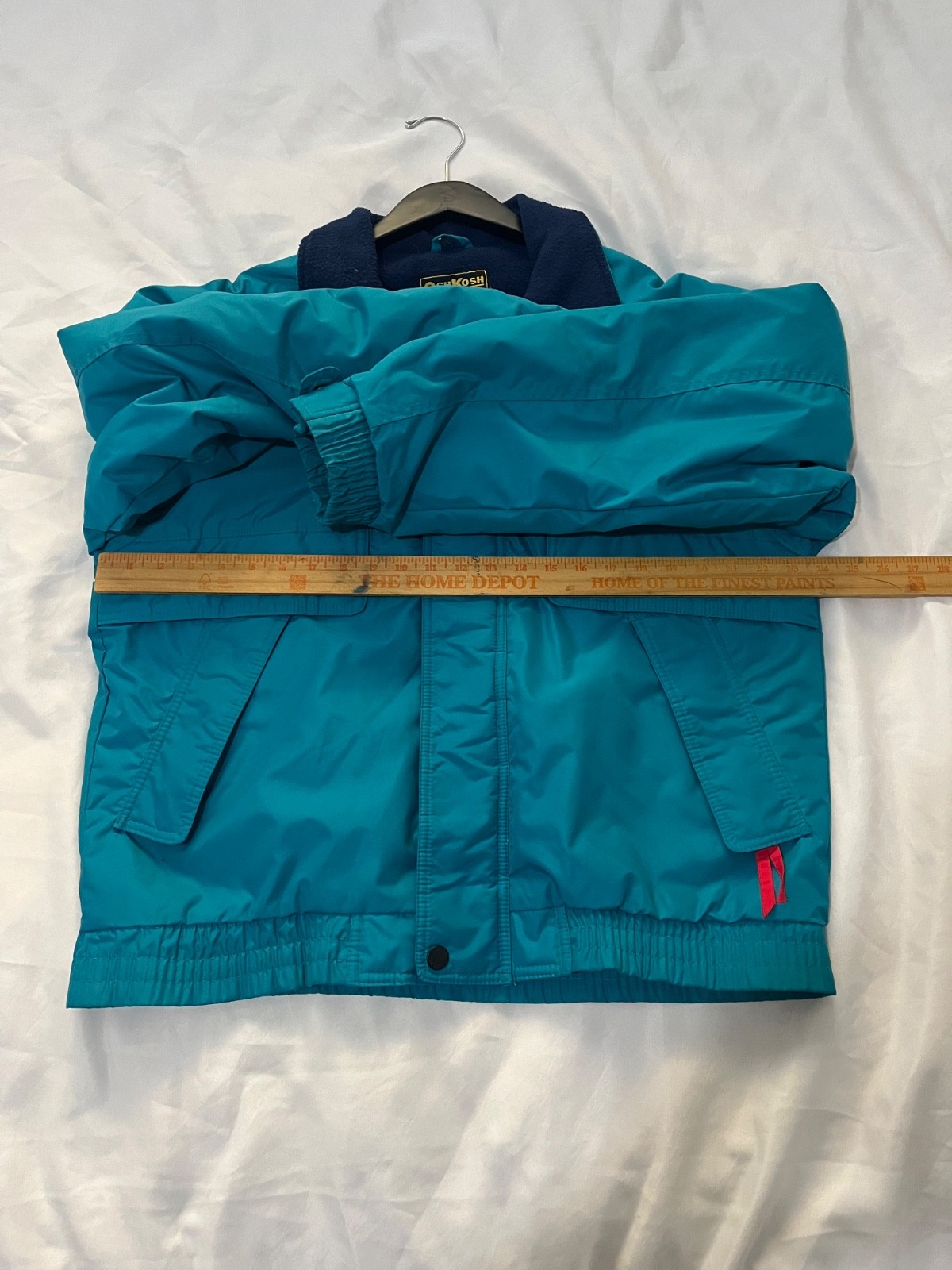 Vtg Osh Kosh Jacket Womens M Blue Fleece Lined Windbreaker Workwear 90s Y2K