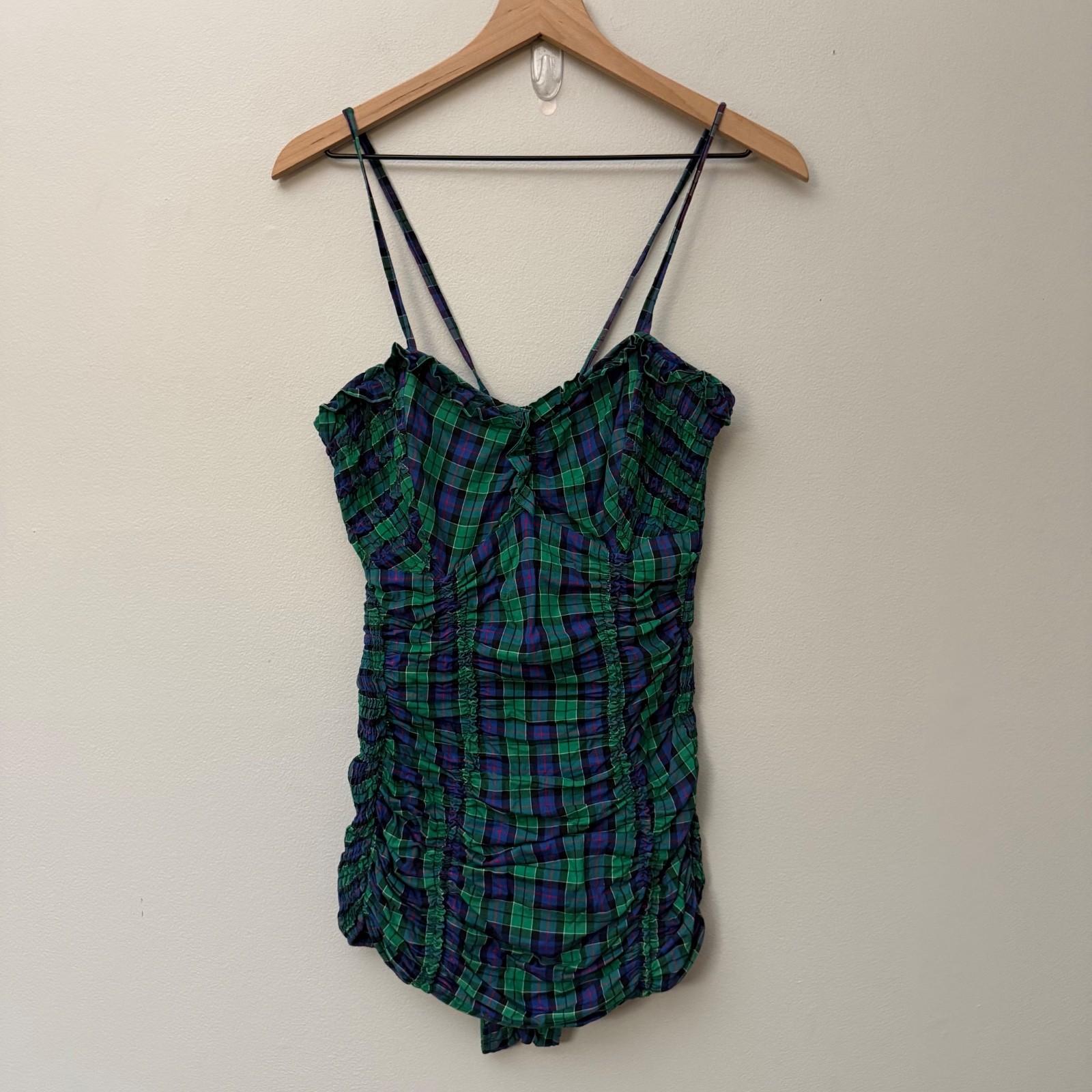 Vintage 1950’S Jantzen Plaid Ruched Women’s Bathing Suit Swimsuit Pinup 18/40