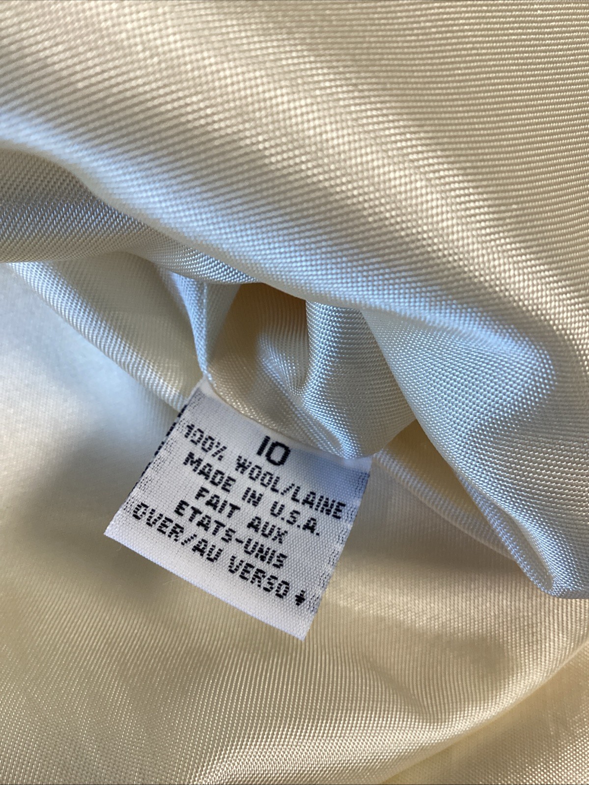 Vintage Y2K Herbert Grossman Cynthia Sobel Ivory Wool. Jacket Skirt Set Sz 10