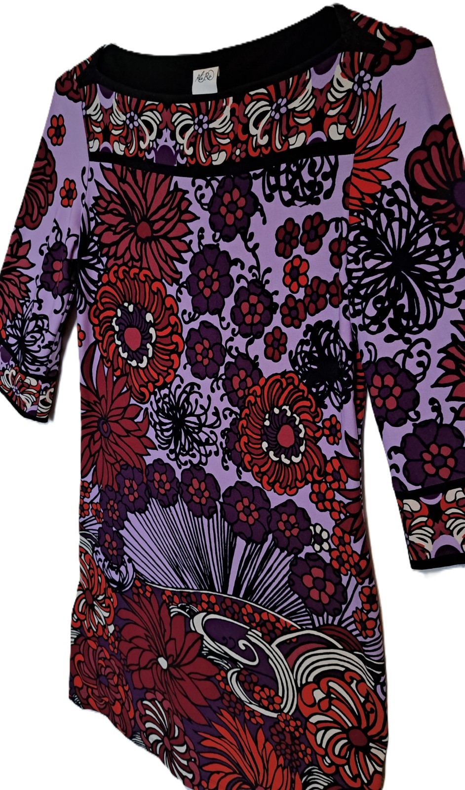 Vtg Psychedelic 90s Does 70s Shift Dress S/M