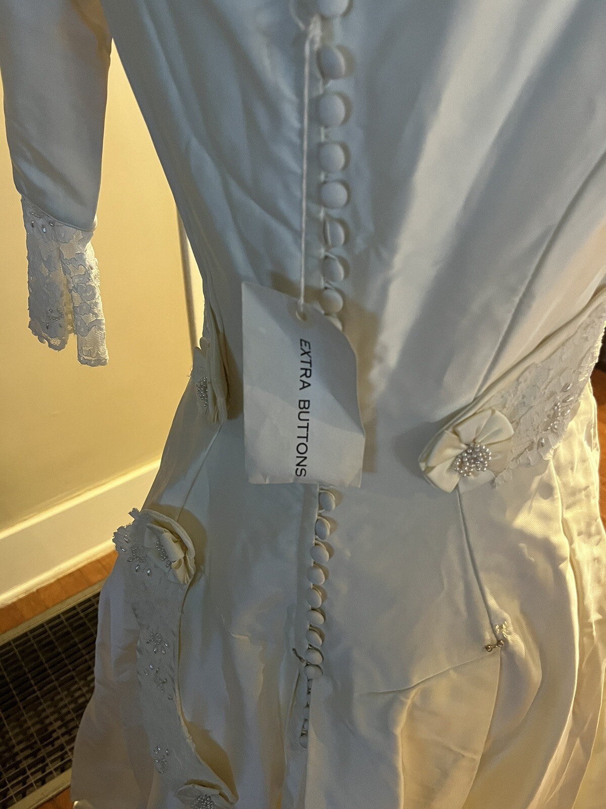 Vintage Alfred Angelo Edythe Vincent 1940-1950’s Taffeta And Lace Wedding Dress