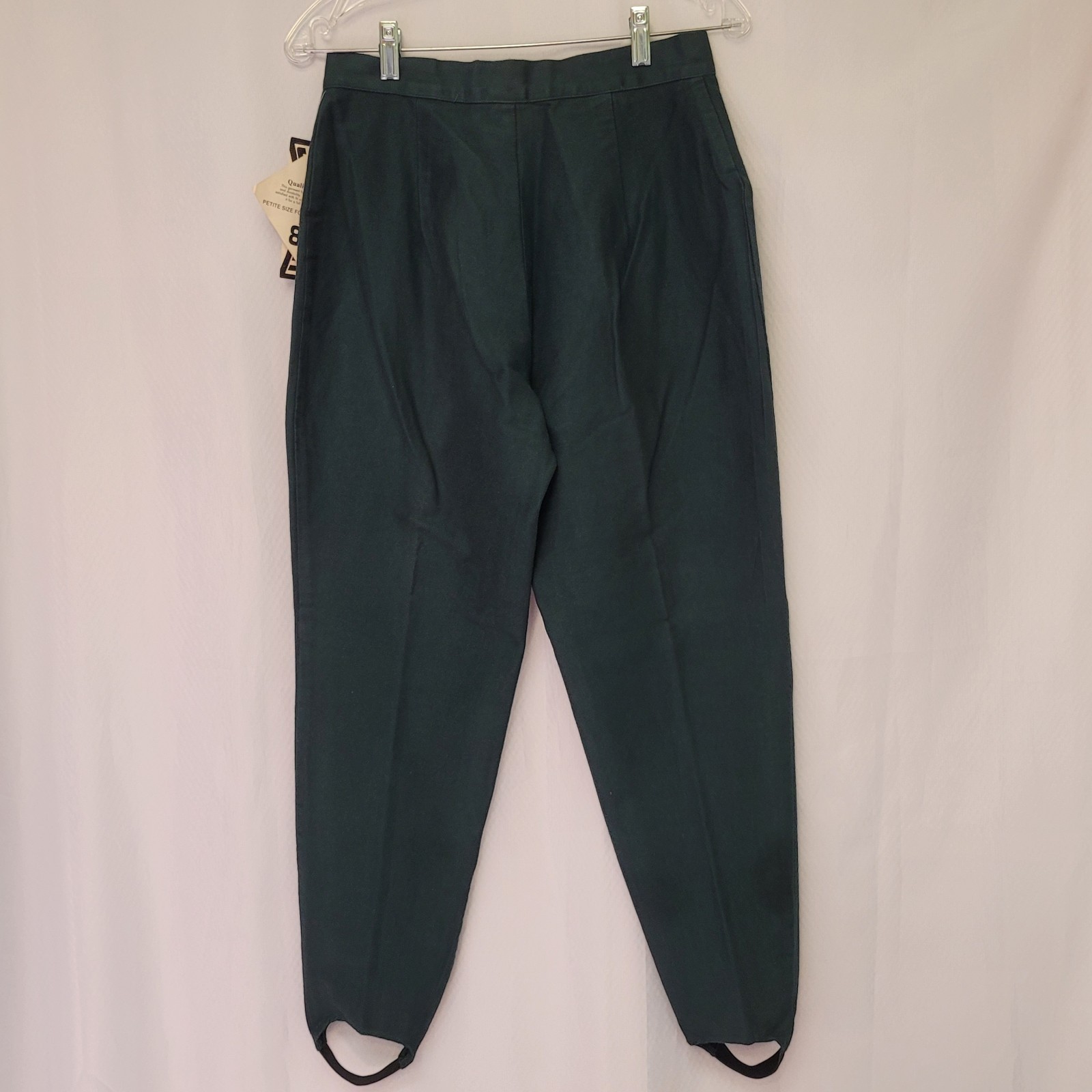 NOS Vtg 80s White Stag Hunter Green Stirrup Pants Stretch High Rise Wmn’s 8 P