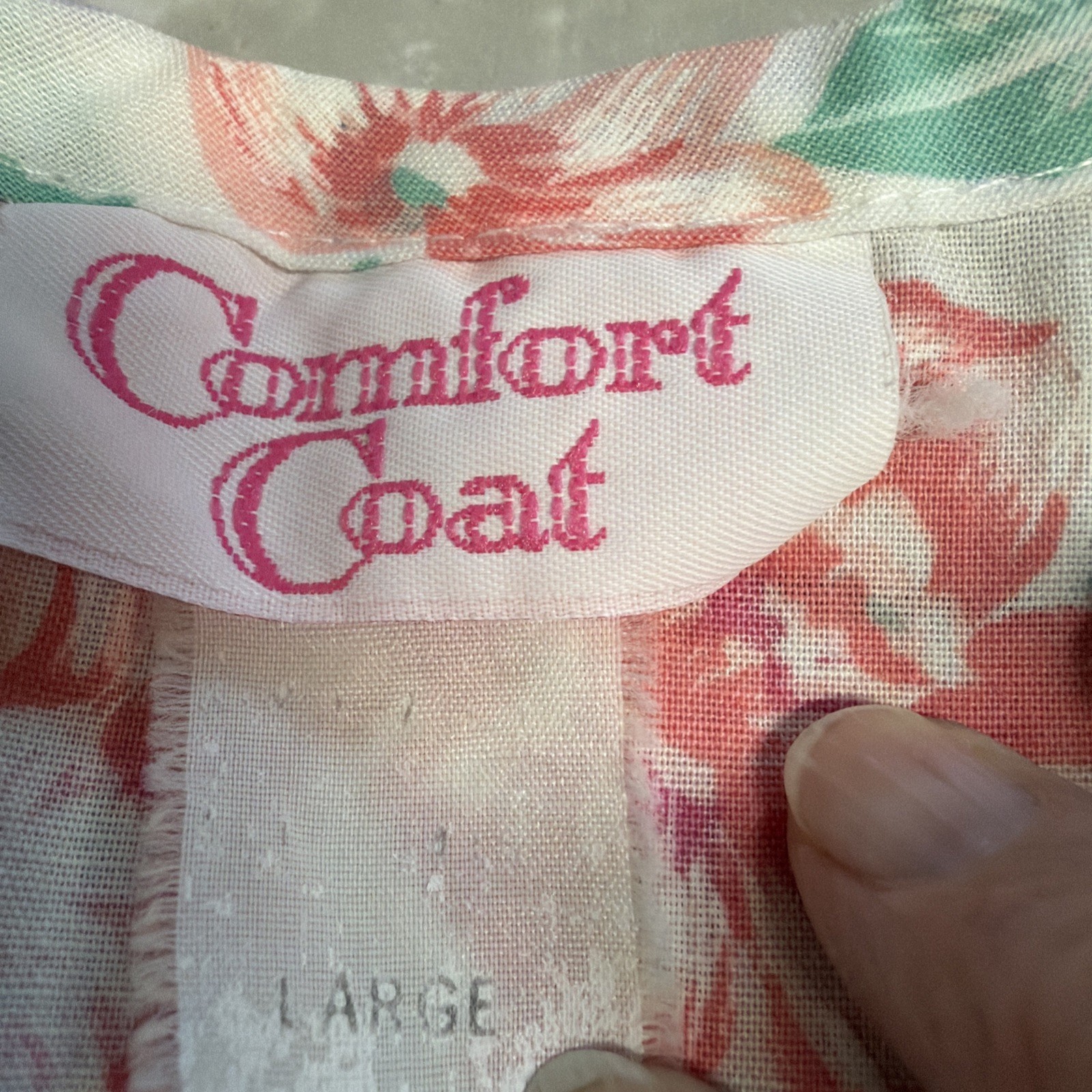 Vtg Comfort Coat House Coat Dress Snap Embroidered Pockets Cottage Core Sz L