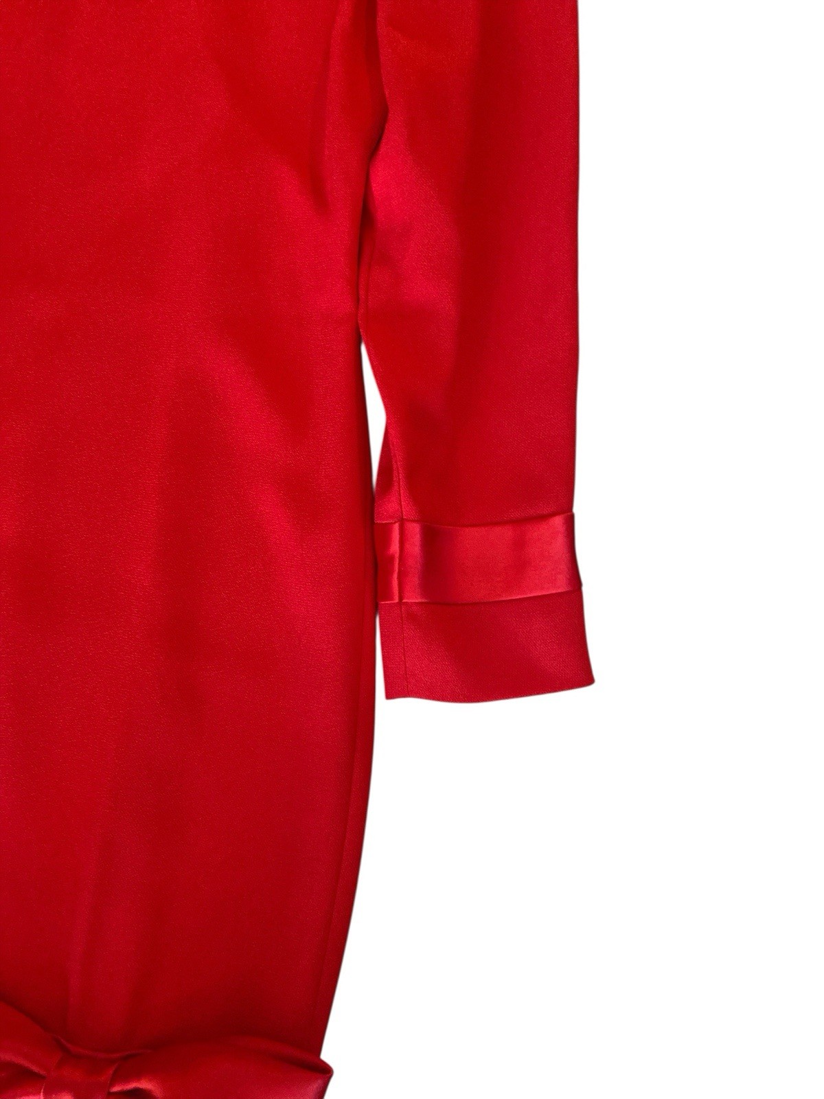 Vtg Don Elliot Red Cocktail Dress for Frances Brewster Bow Detail 80s Coquette