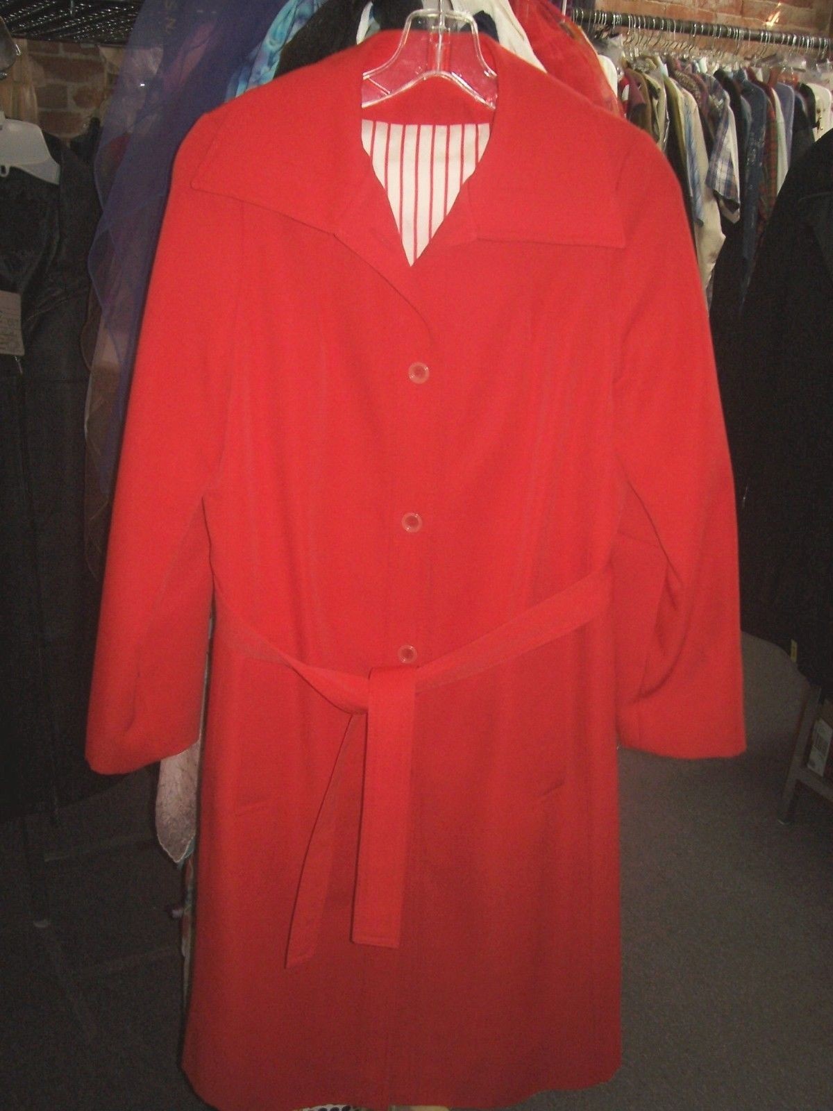 Red Trench Rain Coat Forecaster Boston 8 VTG jacket 70s all weather women Small