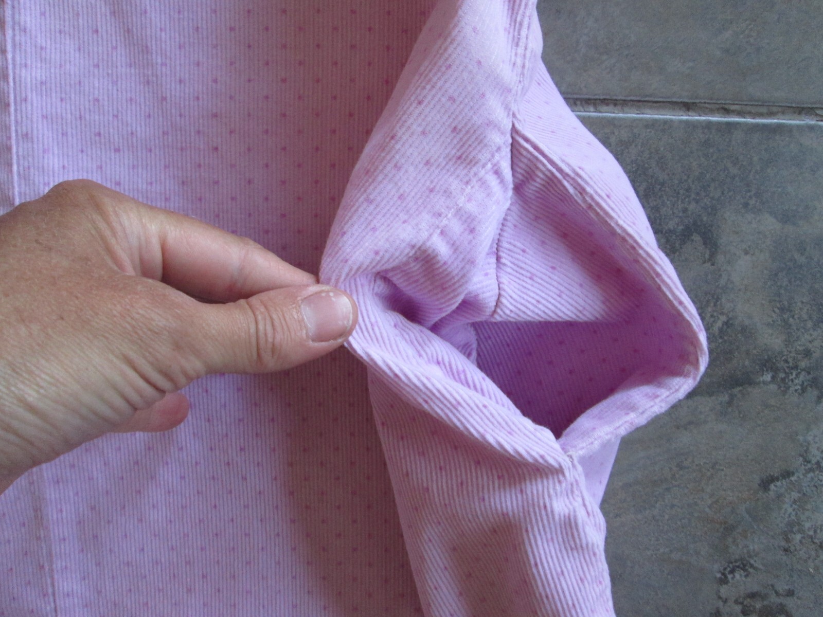 Vintage We 3 Ltd. New York House Dress Small Pink Corduroy Granny Grandma Union