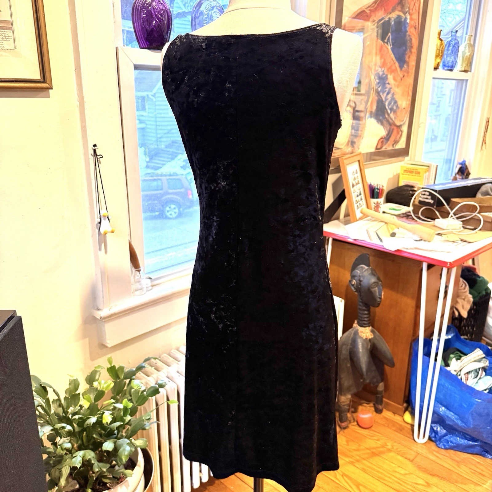 Vintage Mandee Velvet 90s Y2K LBD Cowl Neck Witchy Goth Whimsygoth Size S
