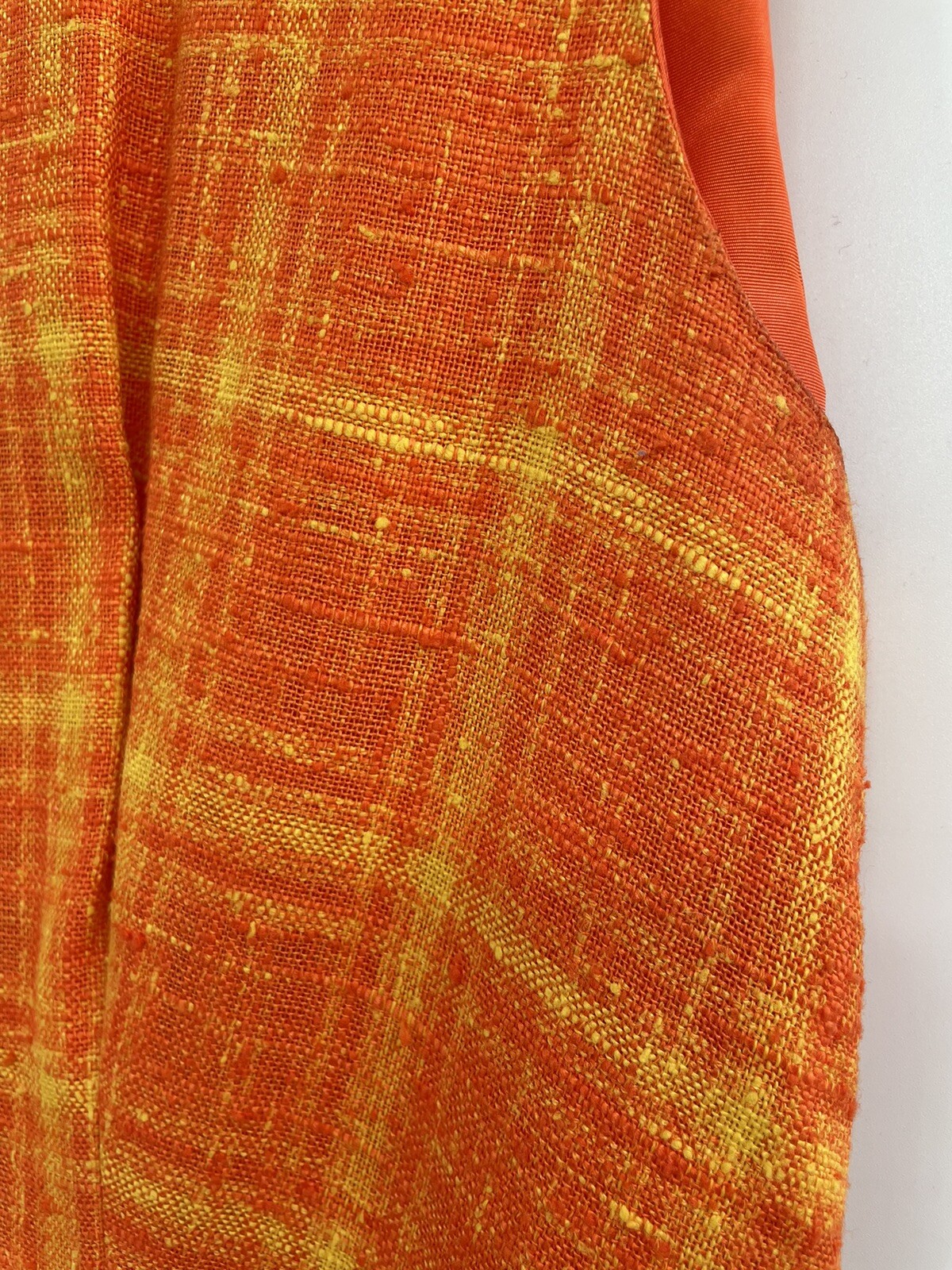 Vintage Stacy Ames Tweed Windowpane Sheath Dress Burnt Orange size 14