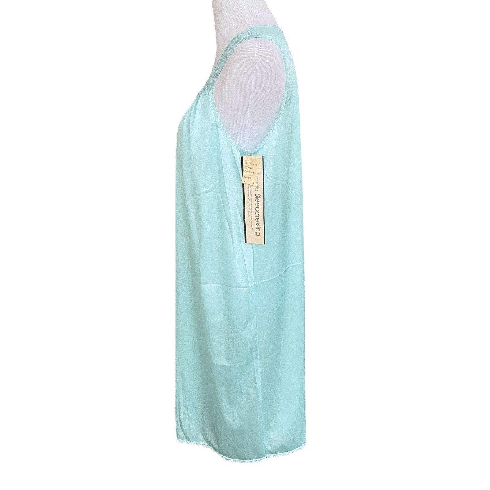 VTG Vassarette 2 Pc Sky Blue Lace Nightgown & Robe Peignoir Set Size Medium NEW
