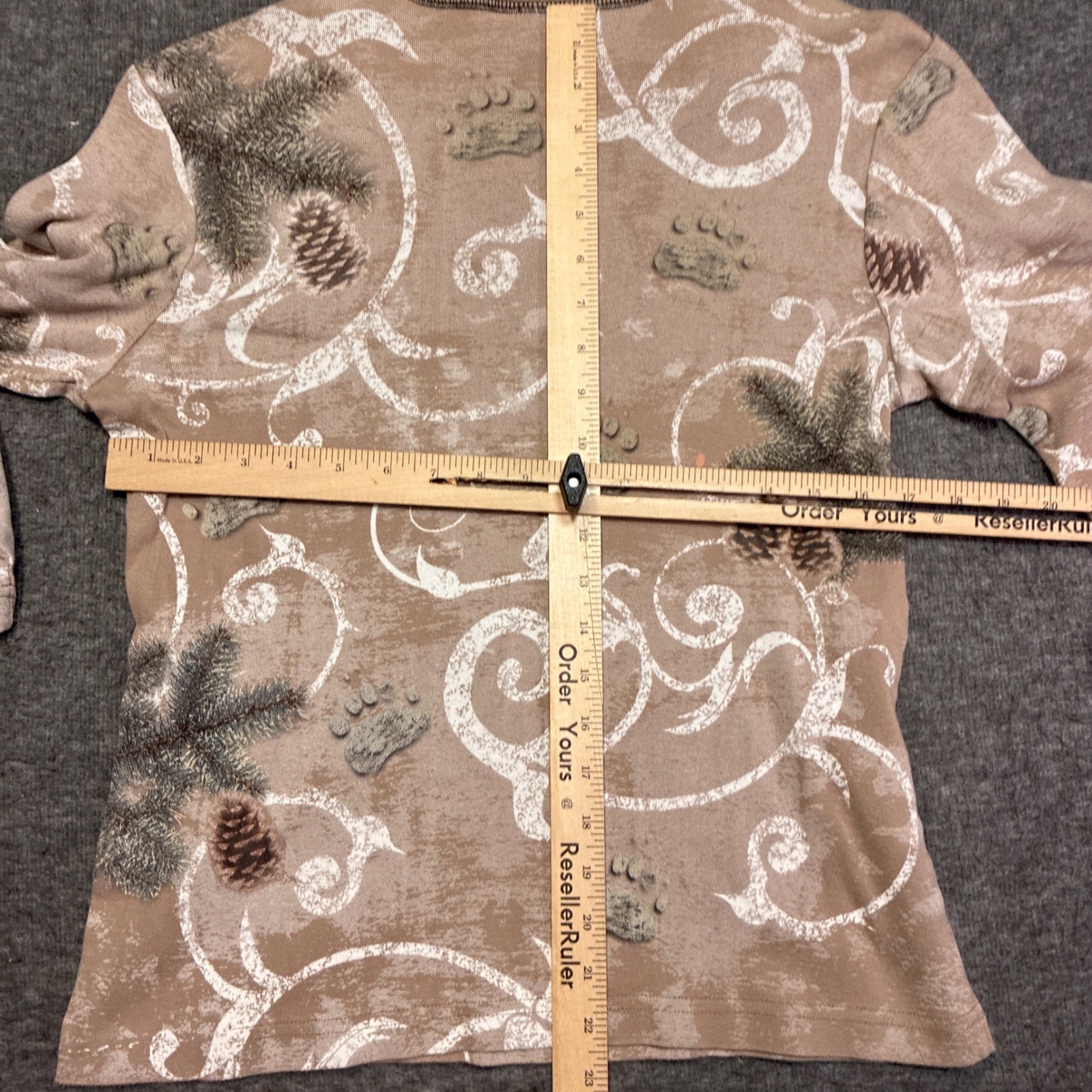 Cactus Bay Apparel Bear Graphic Top Women Medium Brown Vintage Rhinestone USA