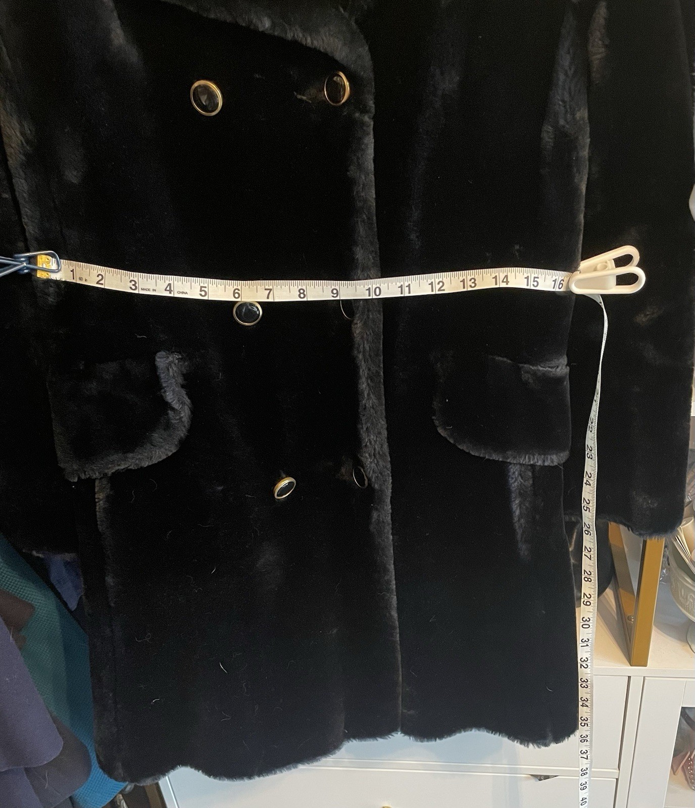 The Halle Bros. Co. Faux Black Fur Coat Size 12 Outdoor Women’s Vintage