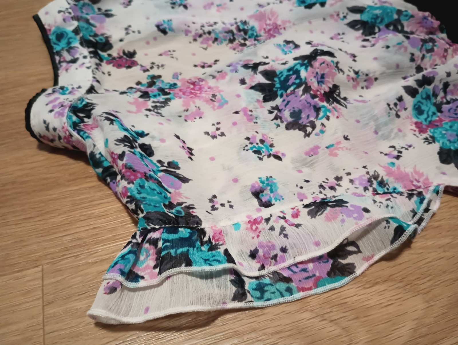 Vtg Y2K FOREVER 21 Sheer Tube Ruffle Tux Mandarin Collar Top M