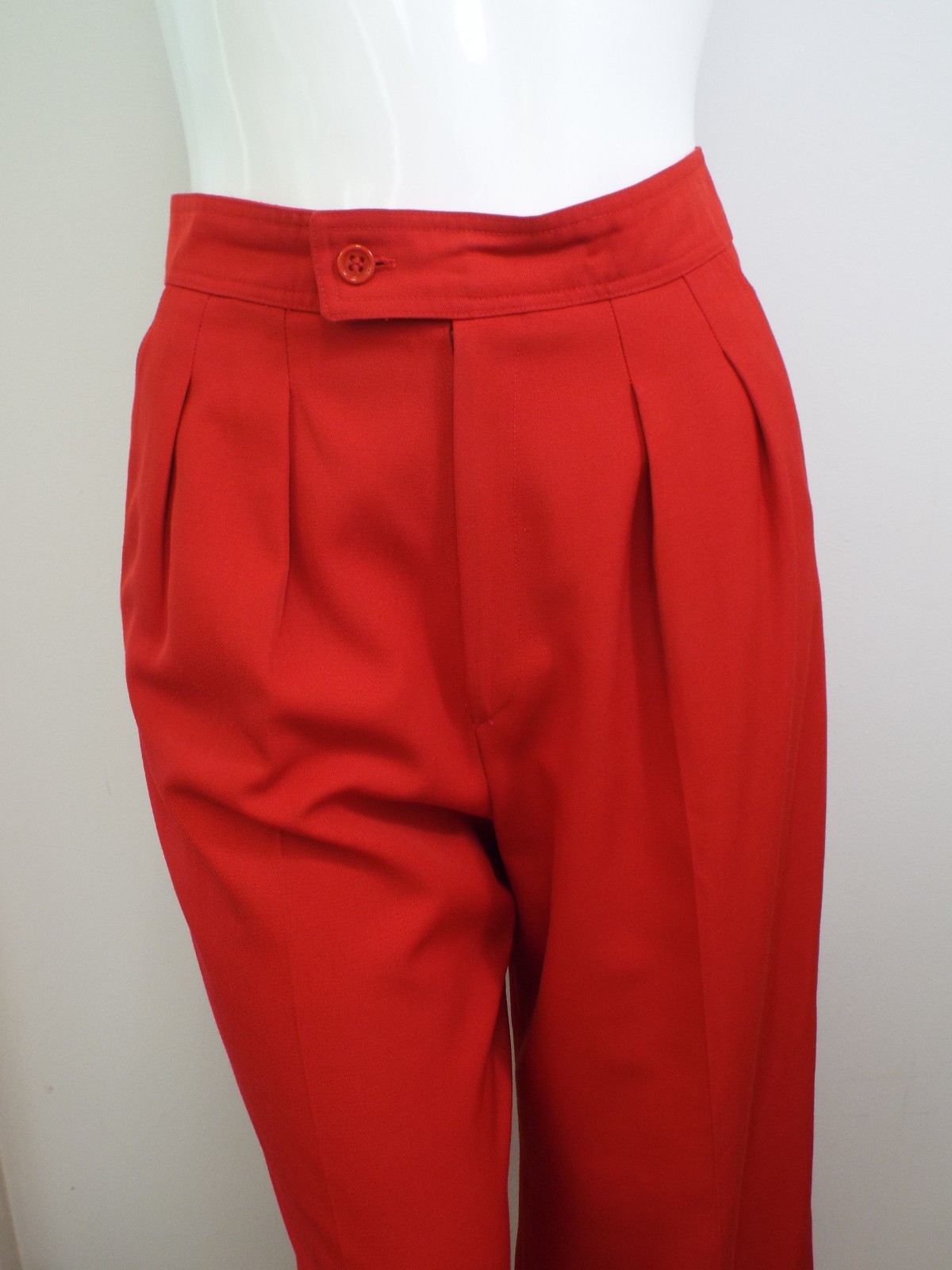 VTG 1970 Yves Saint Laurent Rive Gauche Red Wool Pants YSL Wide Leg Trousers USA