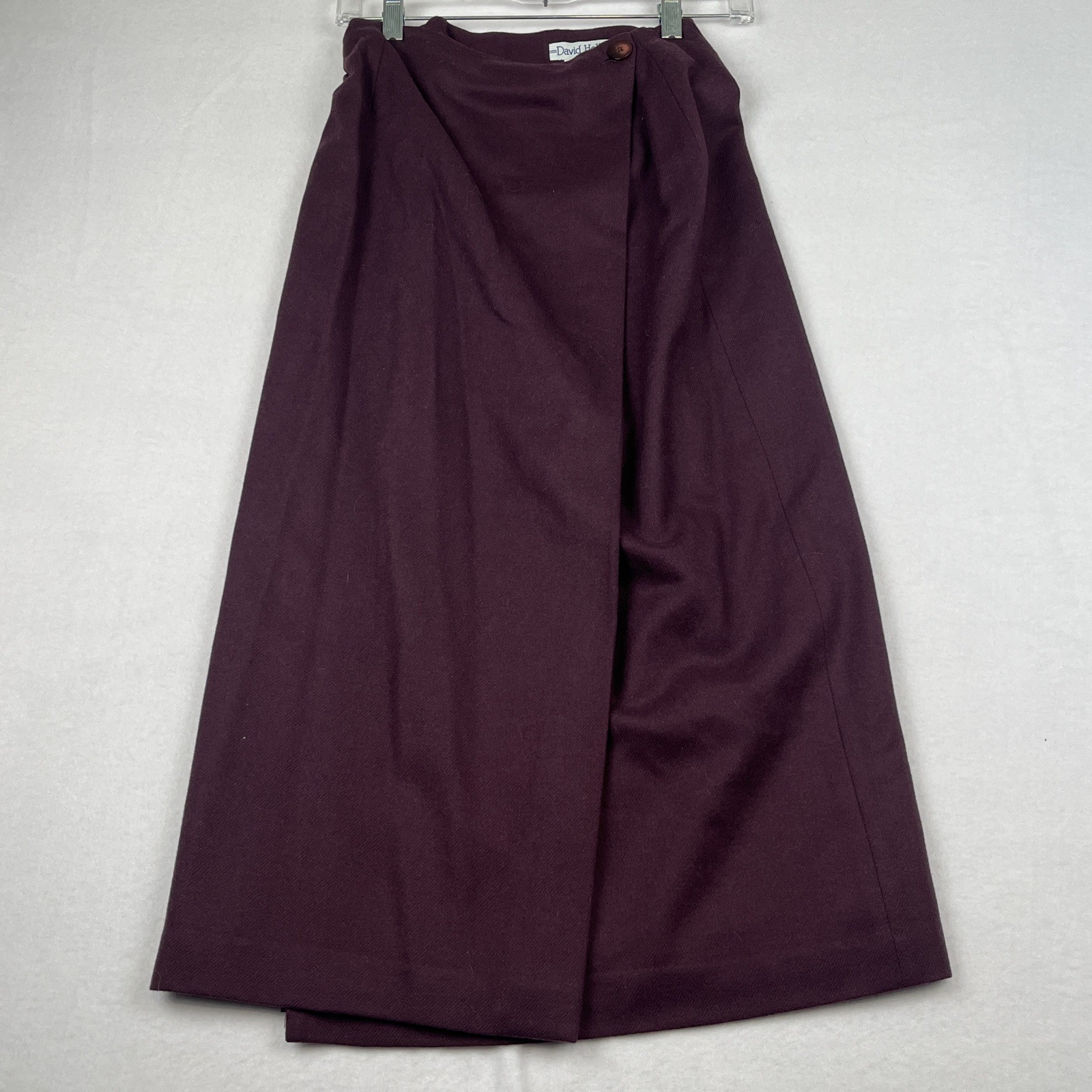 Vintage David Hollis Women’s Skirt Size 2 Petite Deep Purple Eggplant Wool Y2K