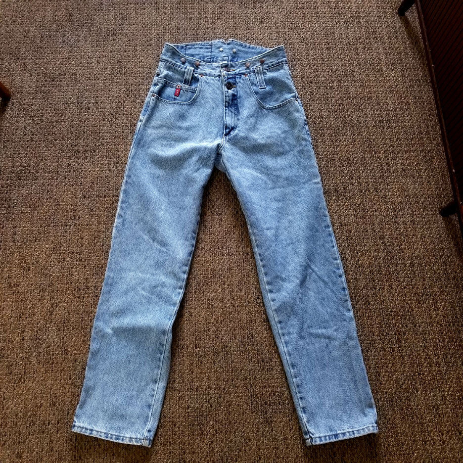 Seldom Seen 1970s Vintage L.e.i. High Waisted Rivet-Suspender Jeans 28.5″.
