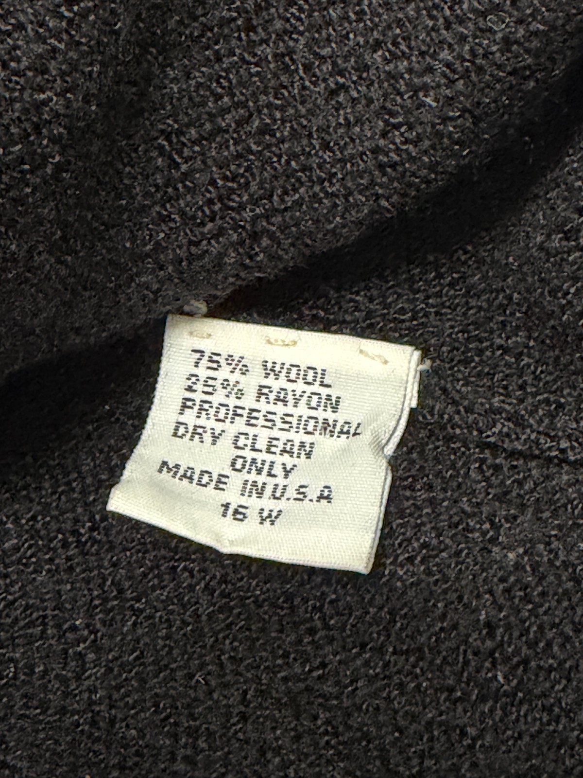 Jennifer Roberts Women Black Wool Knit Sweater Dress Vintage 16 W Plus 80s 90s