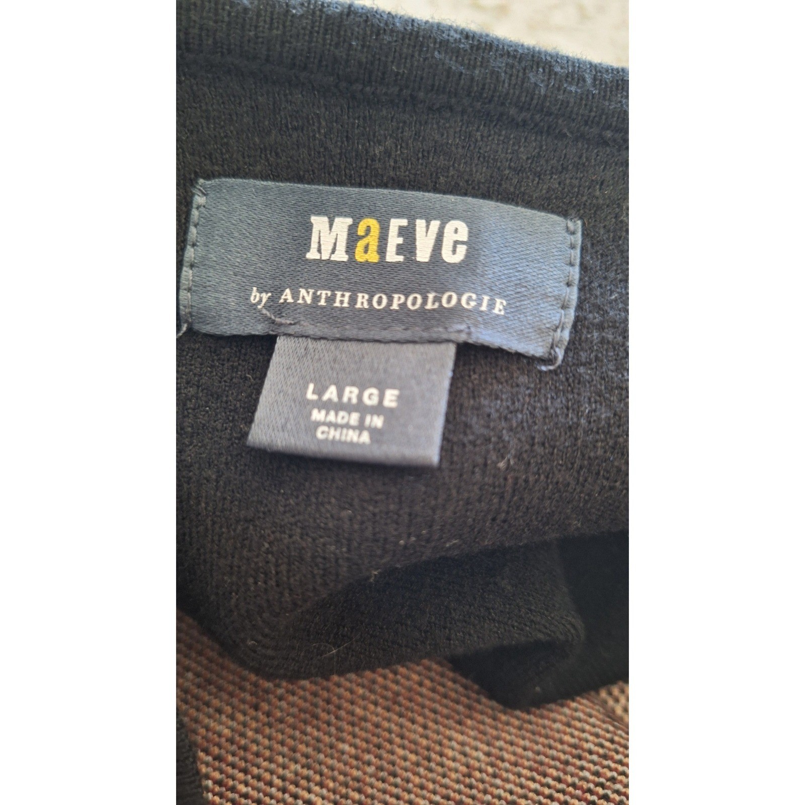 Anthropologie Maeve Scenic Mini Sweater Dress Size L Knit Bohemian Mini