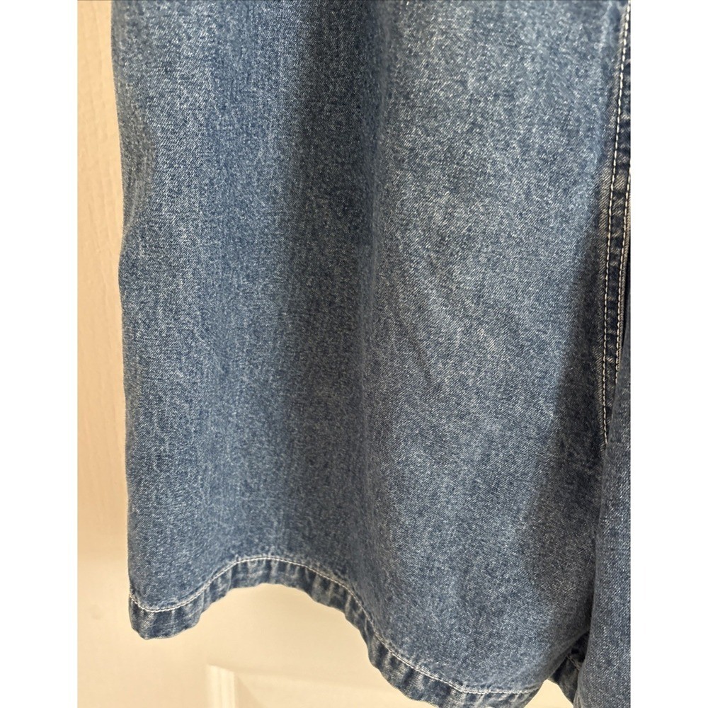 Vintage Looney Tunes Tweety Denim Overall Shorts Embroidered Pockets Blue Medium