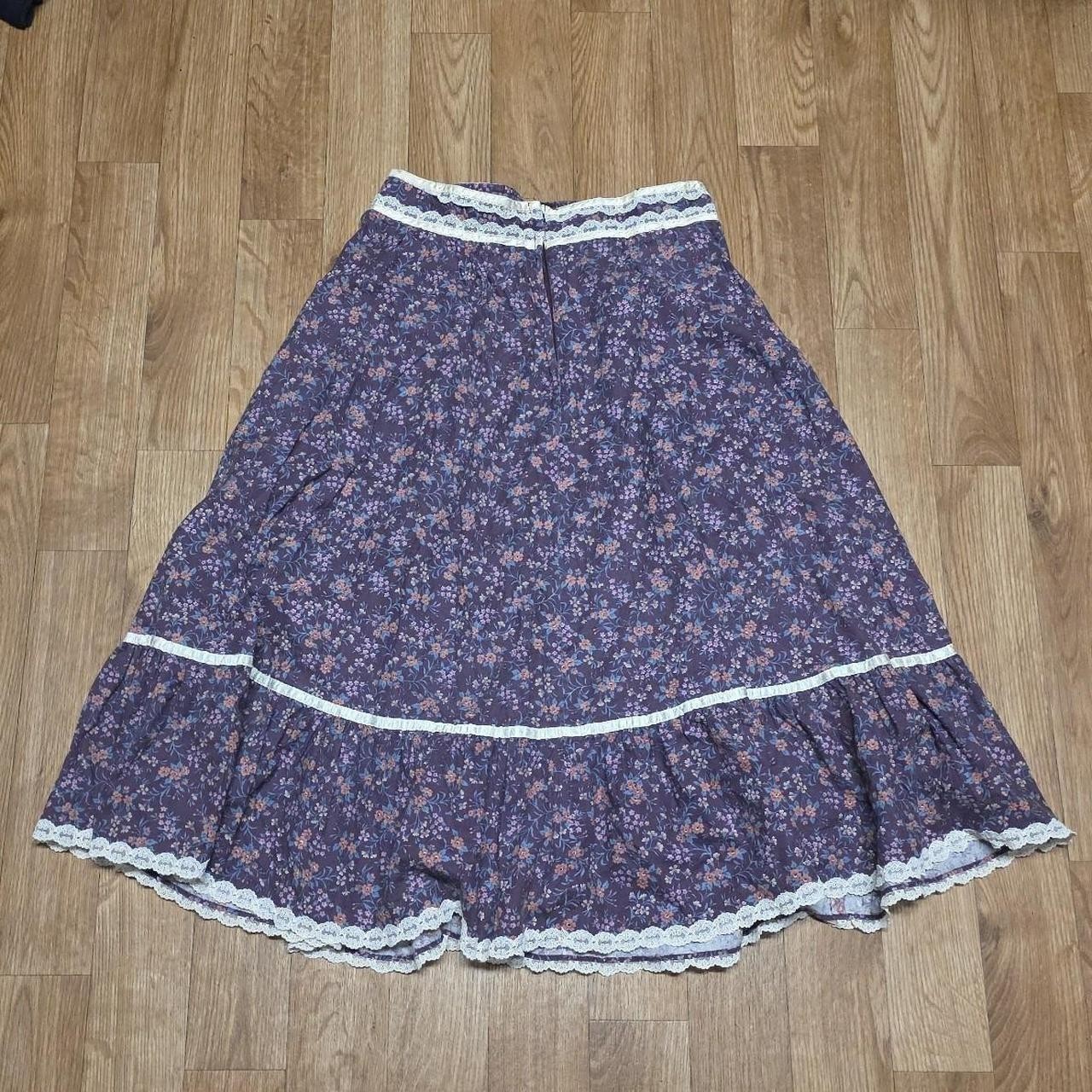 Vintage Gunne Sax Girls Skirt Purple Prairie Jessica Mcclintock