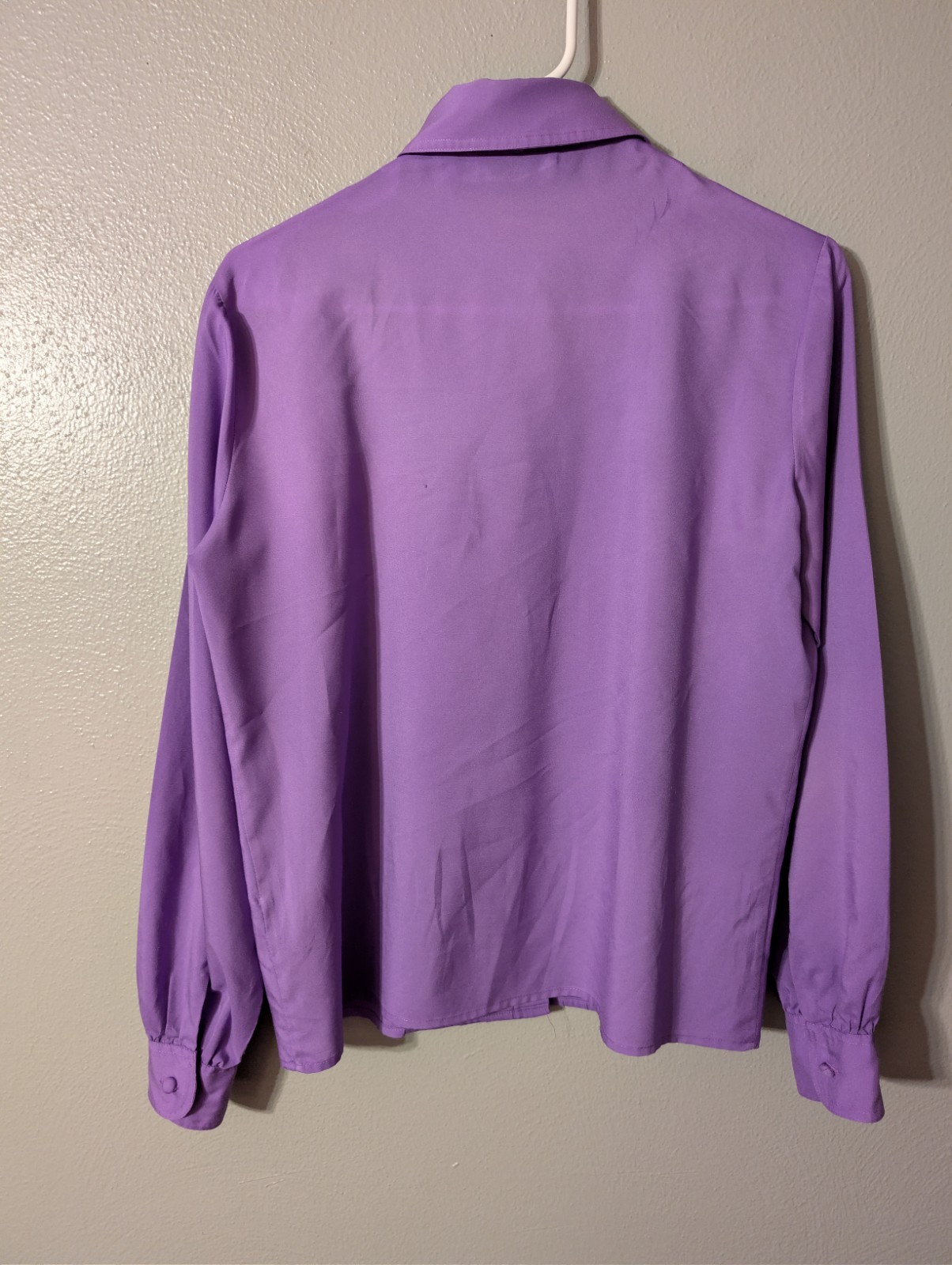 Josephine Vintage 80s Purple Pleated Blouse 10 Button Down Secretary Top Size 10