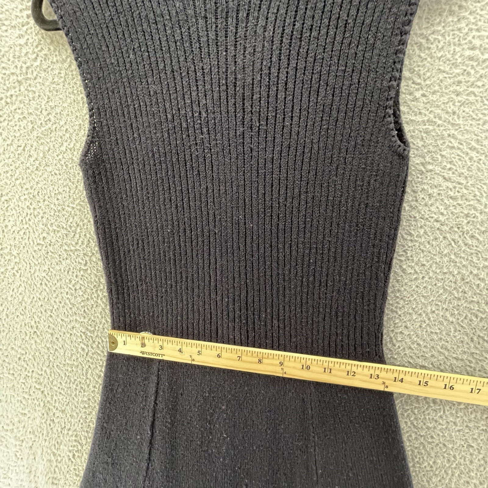 Vintage St John Knits Santana Dress Women Small Navy Midi 70s Preppy Academia