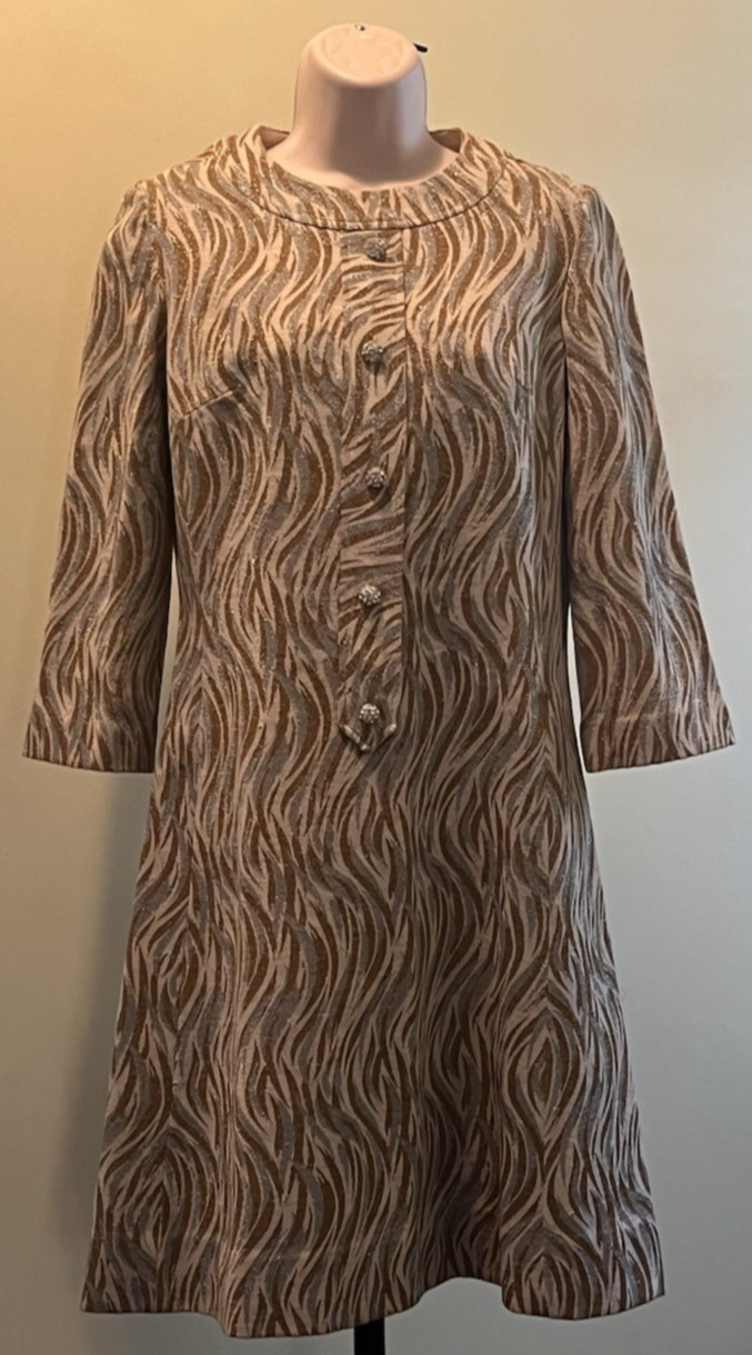Vintage Kimberly Mid-century 1960’s Metallic Yarn Wool Dress