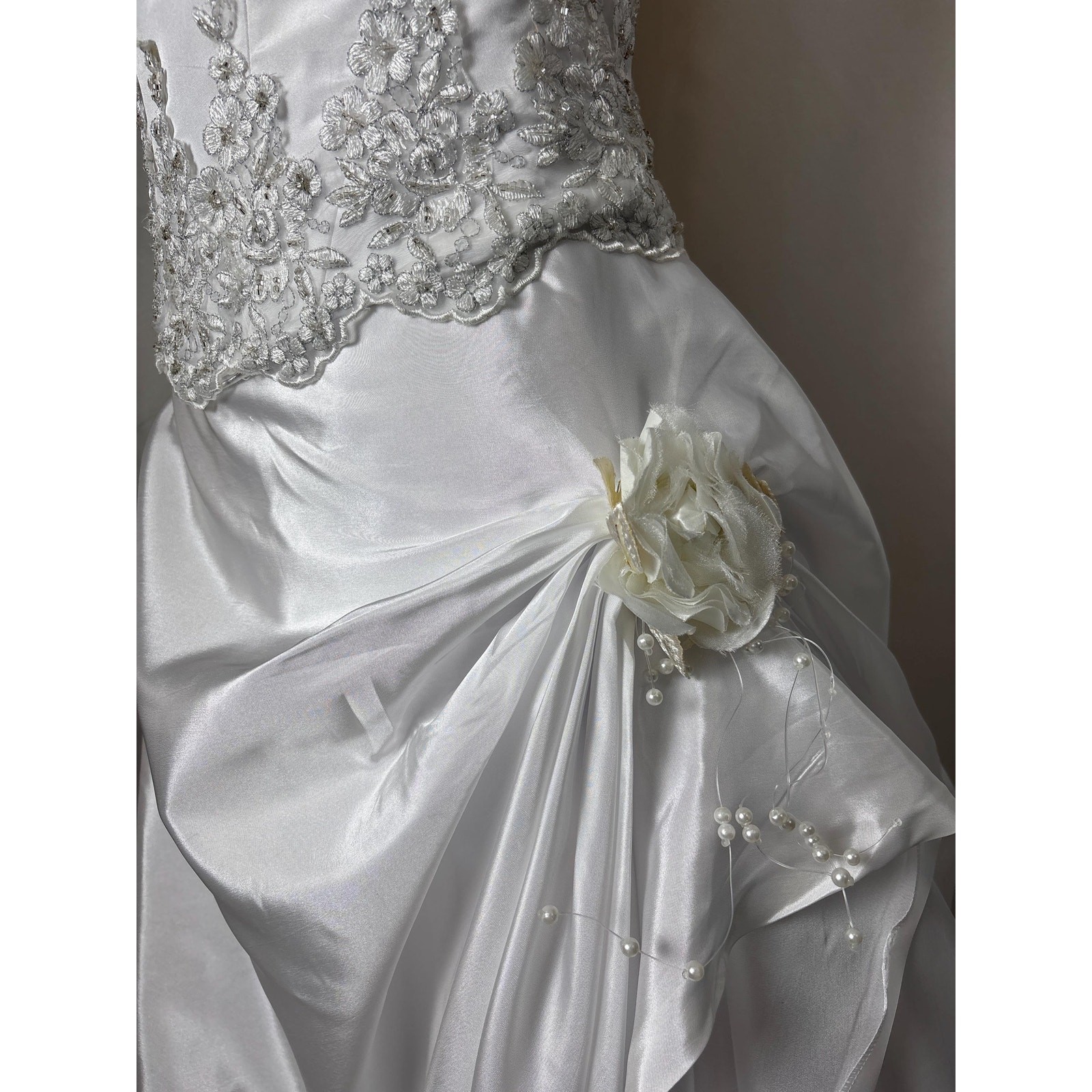 Vintage White Wedding Dress Lace Applique Bridal Gown Princess Fairycore Wedding